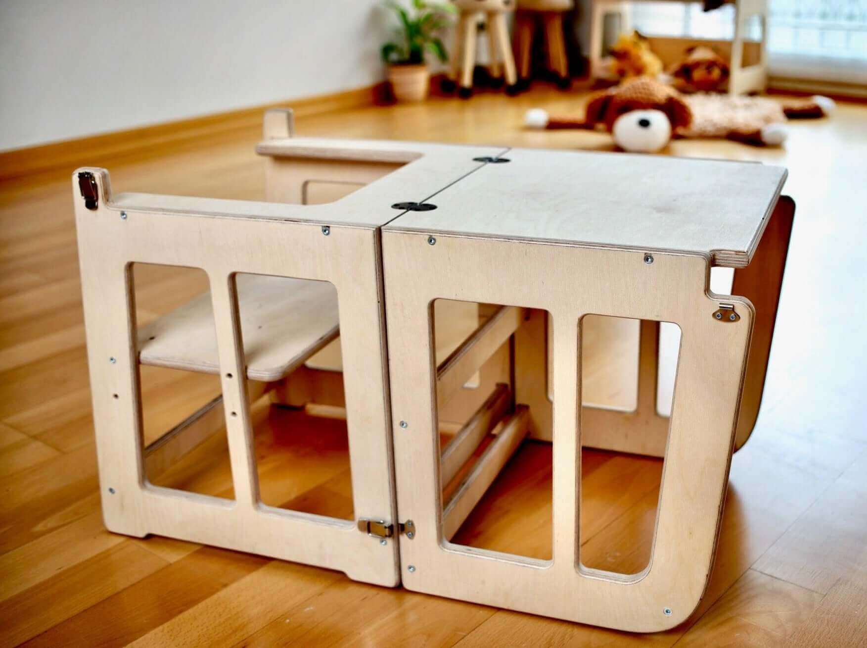 2 in 1 Montessori Learning Tower and Desk - Image 4