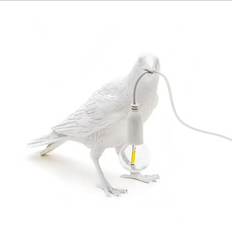 Black Bird Wall Lamp Nordic Resin USB Night Light for Bedroom - Image 4