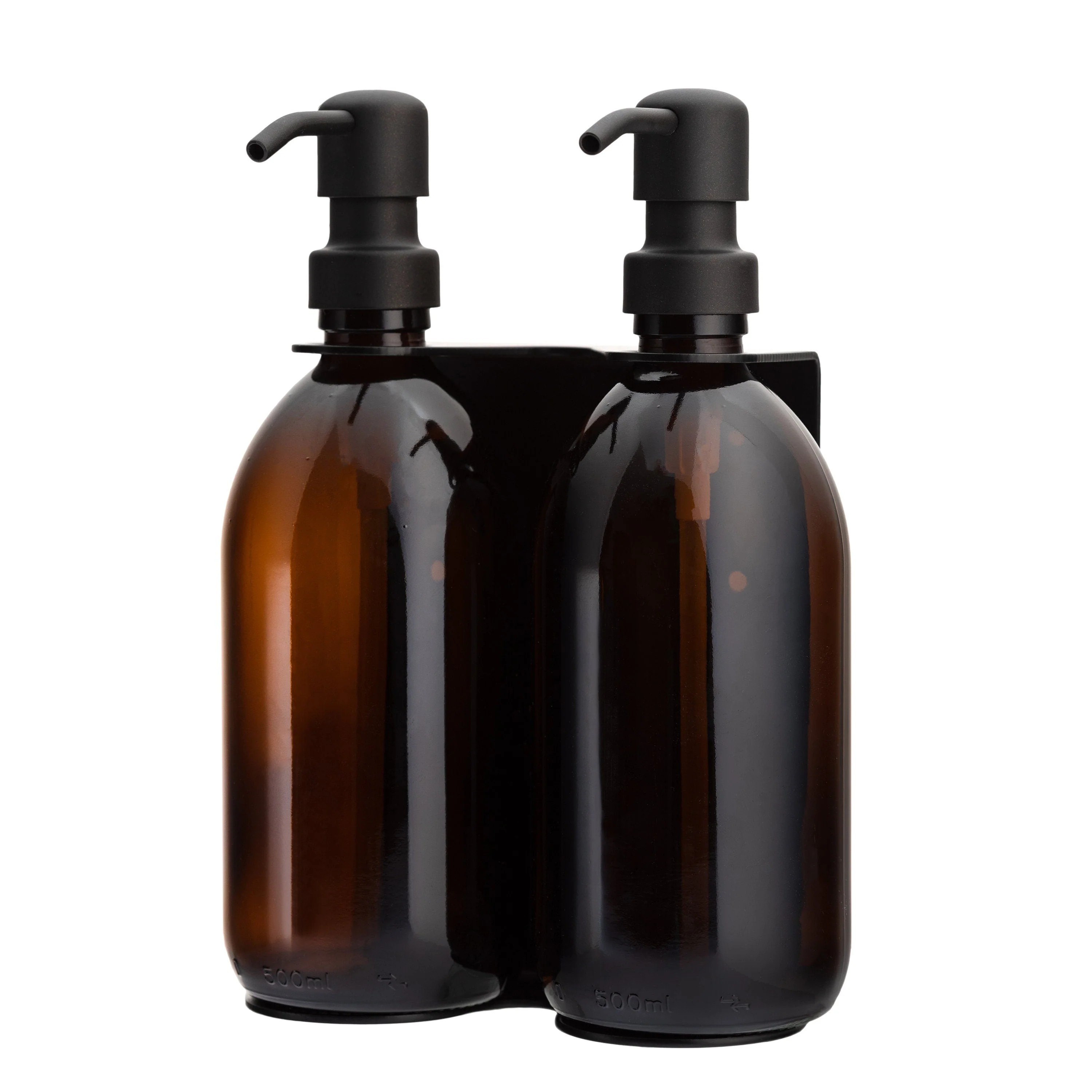 Black Double Wall Mounted Soap Dispenser - Image 3