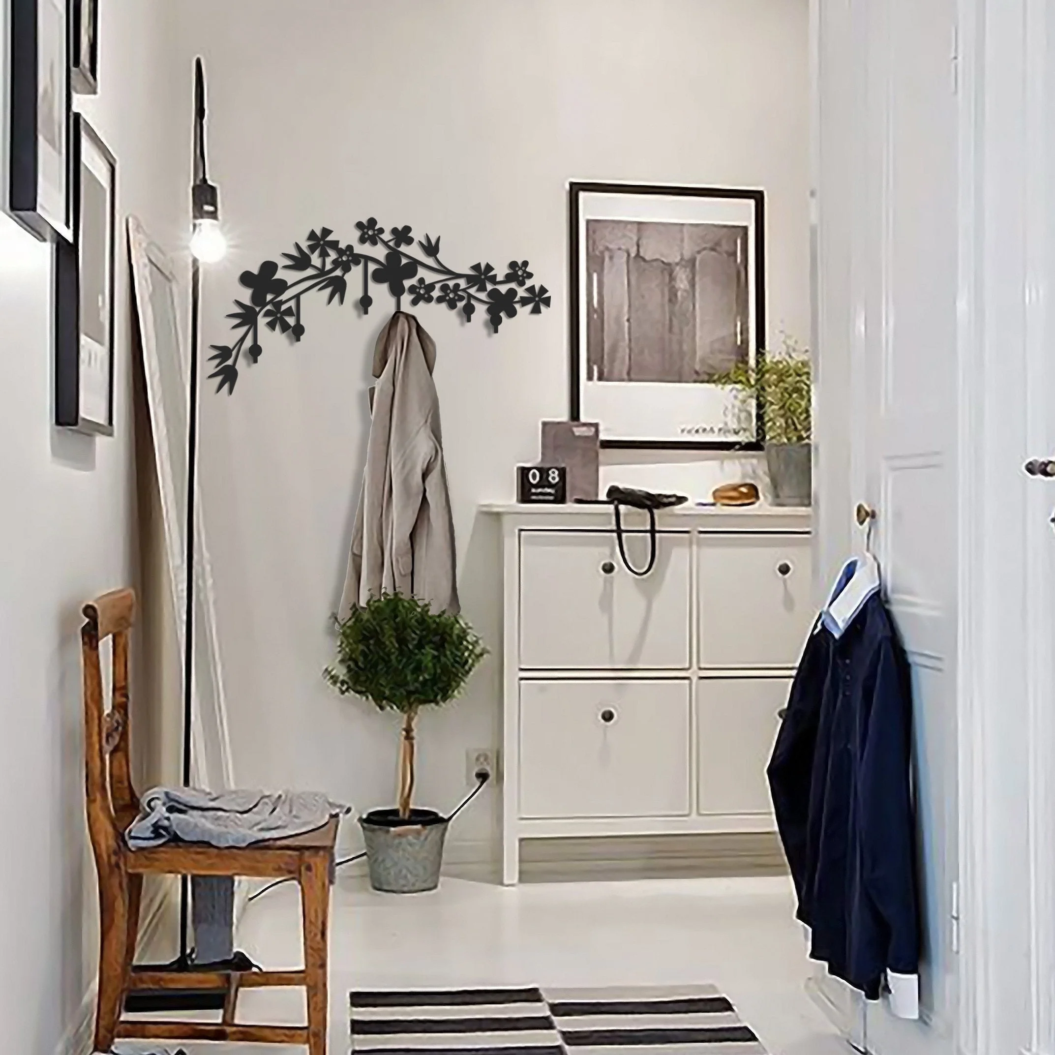 Black Metal Minimalist Coat Rack - Image 4