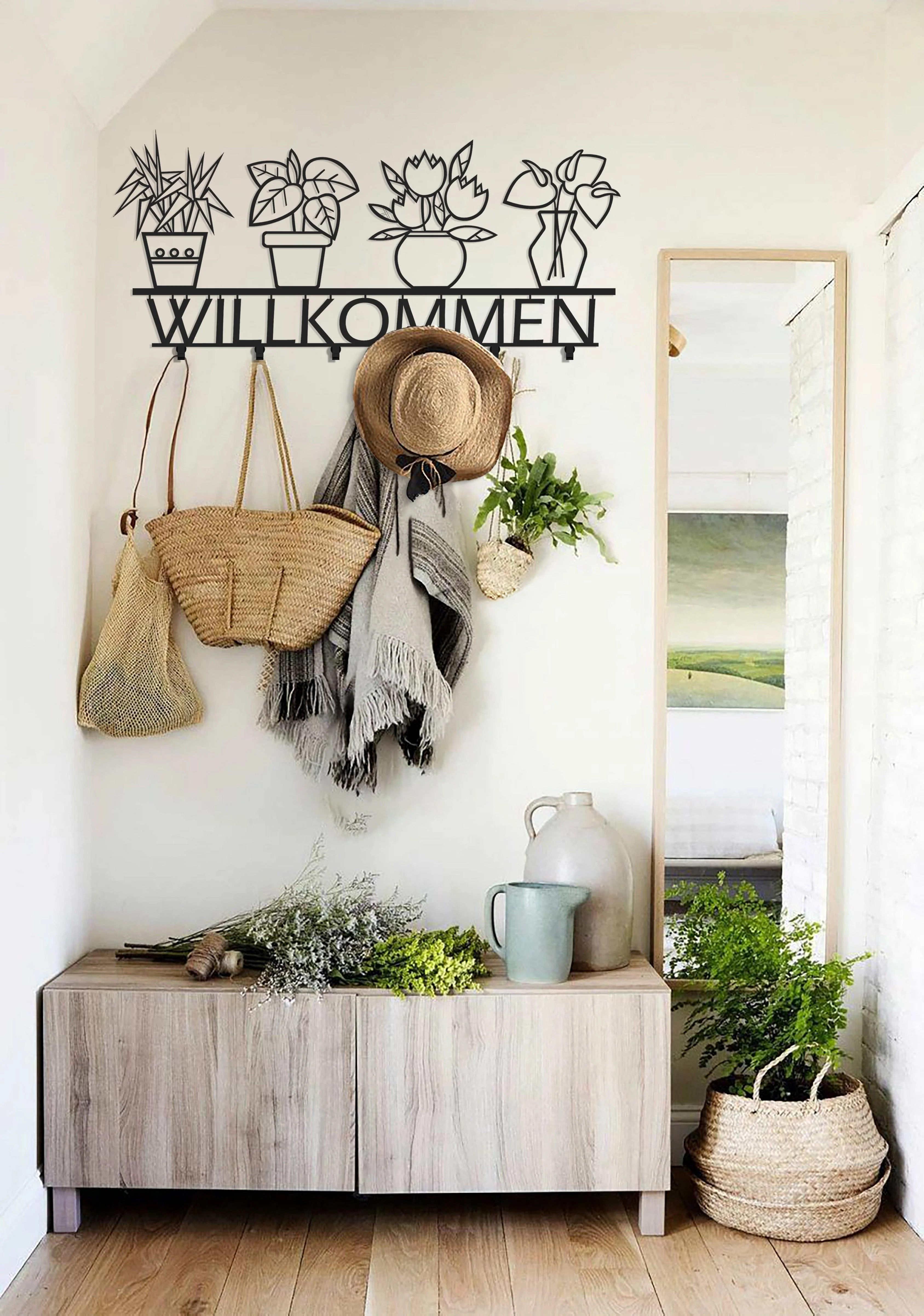 Black Metal Coat Rack Minimalist Design - Image 3