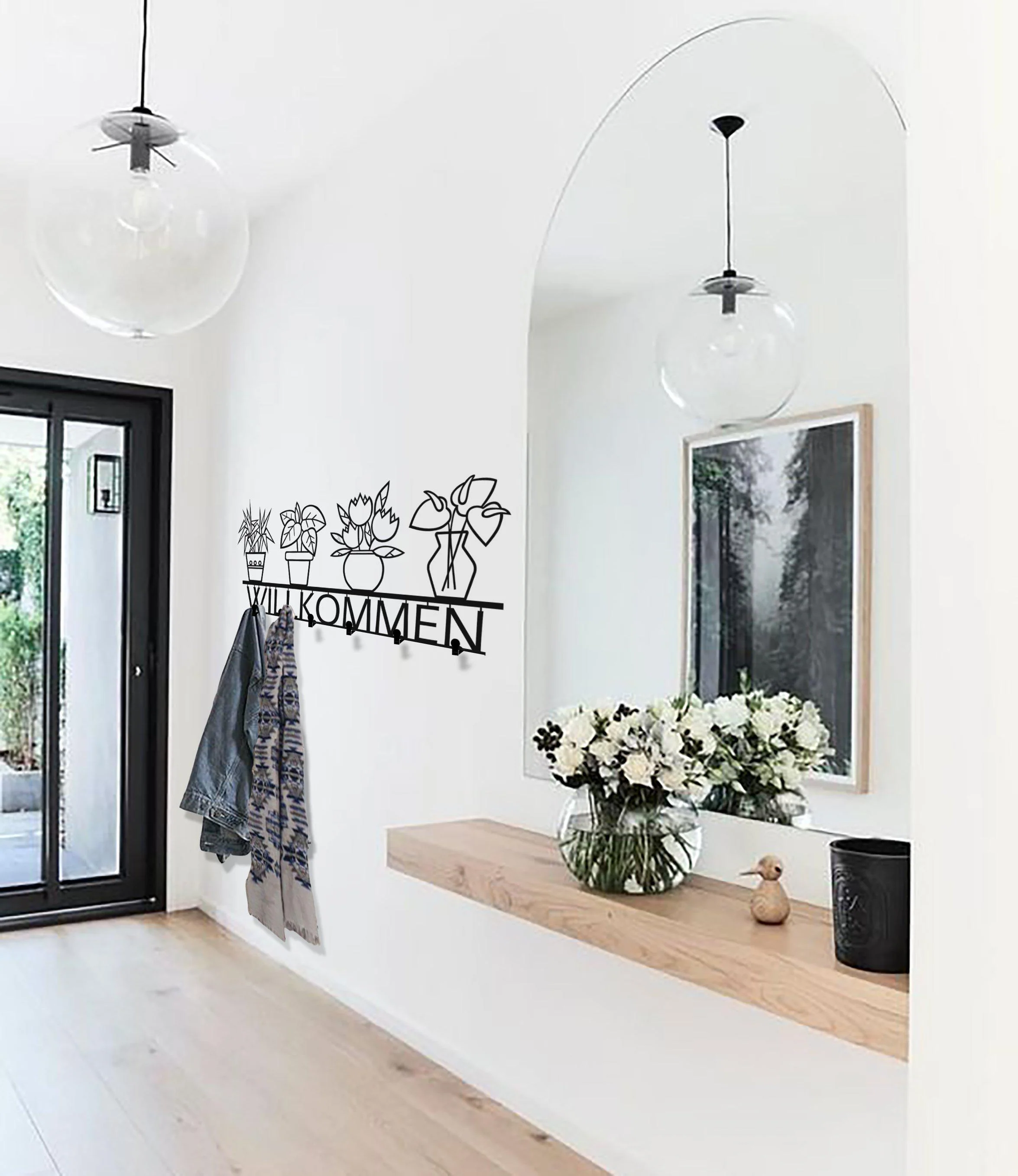 Black Metal Coat Rack Minimalist Design - Image 4