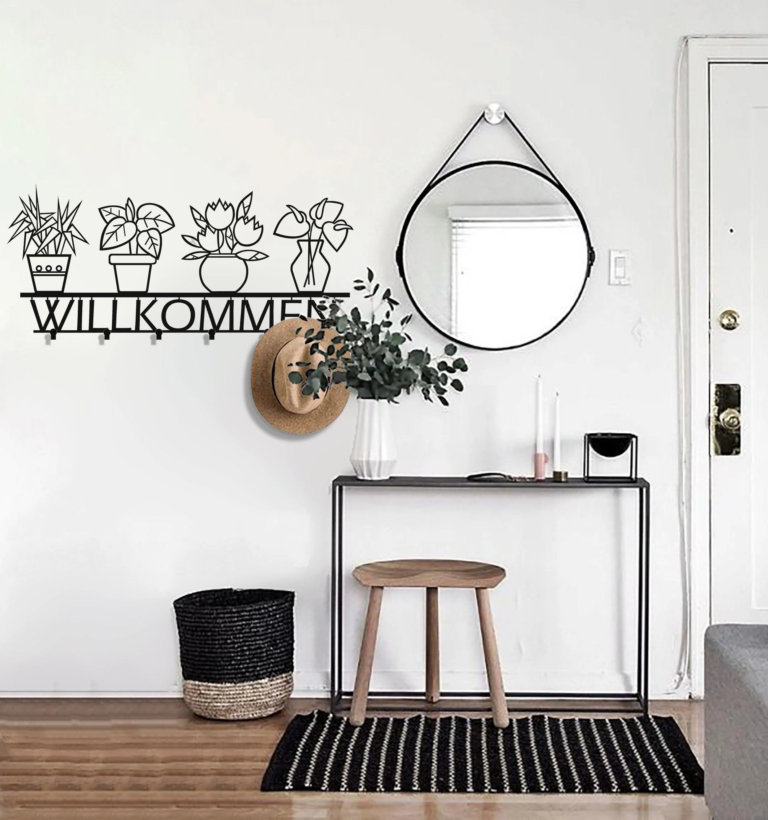 Black Metal Coat Rack Minimalist Design - Image 5