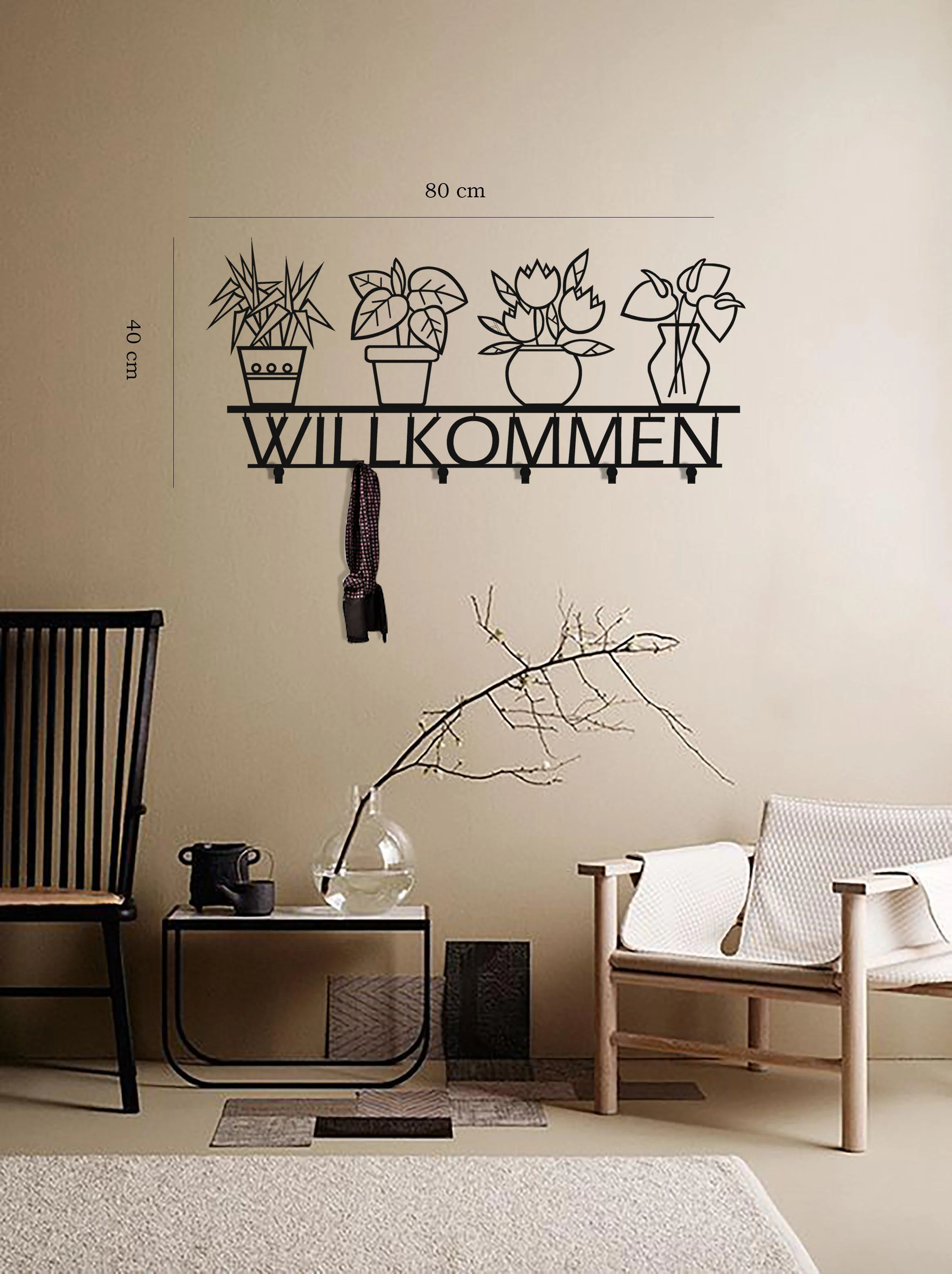 Black Metal Coat Rack Minimalist Design - Image 6