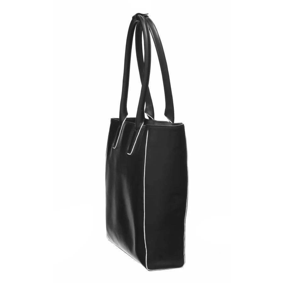 NEW Vegan Black Soft Leather Day Tote Bag - Image 3