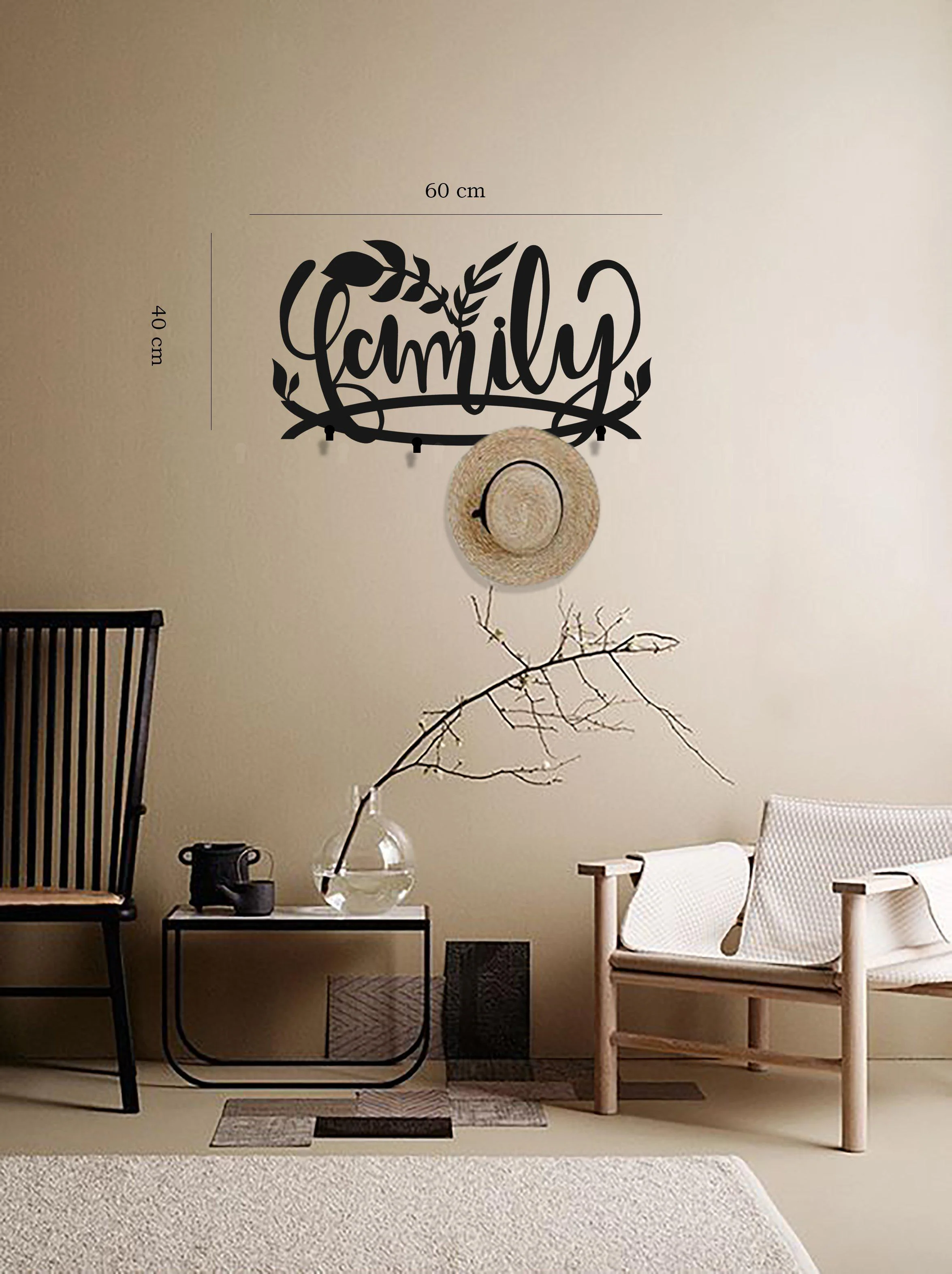 Black Matte Metal Family Coat Rack - Image 3