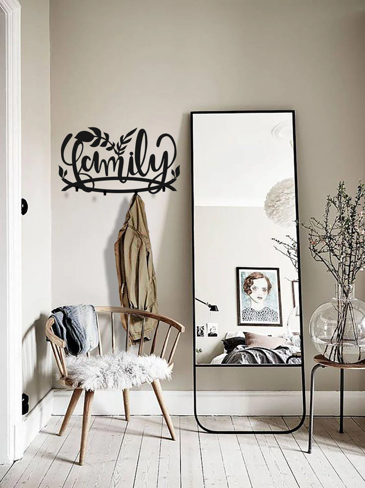 Black Matte Metal Family Coat Rack - Image 4