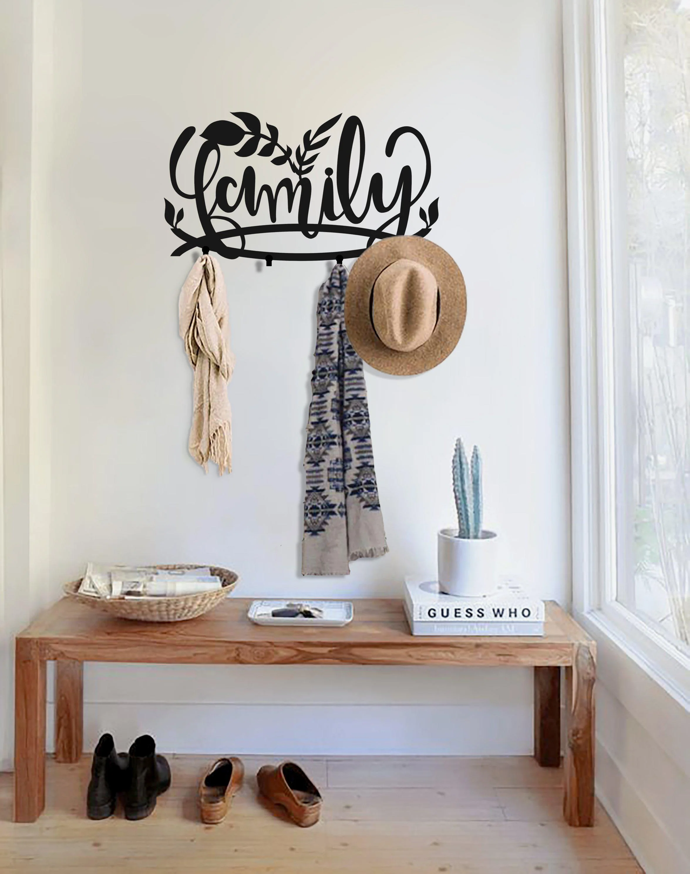 Black Matte Metal Family Coat Rack - Image 5