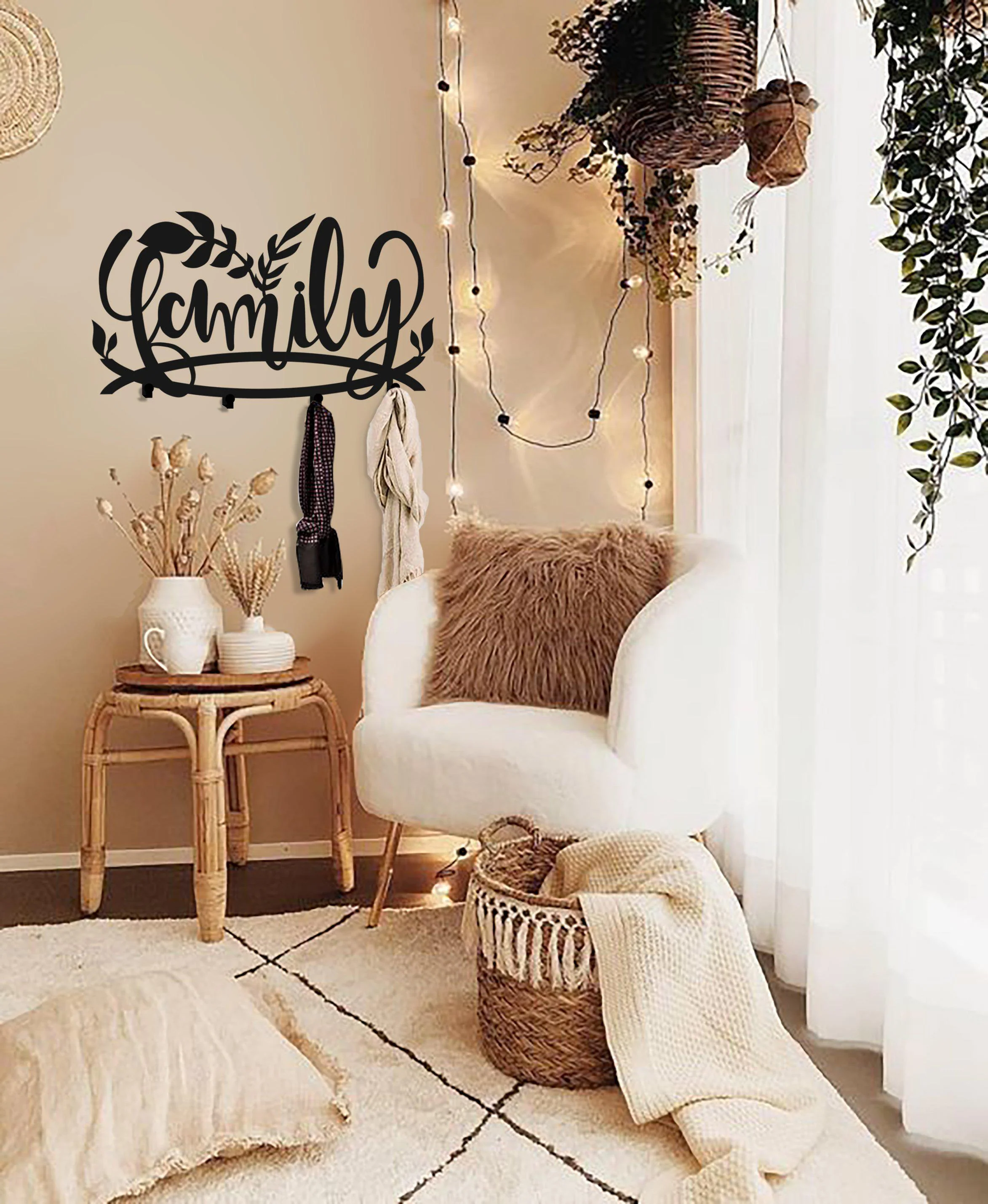 Black Matte Metal Family Coat Rack - Image 6