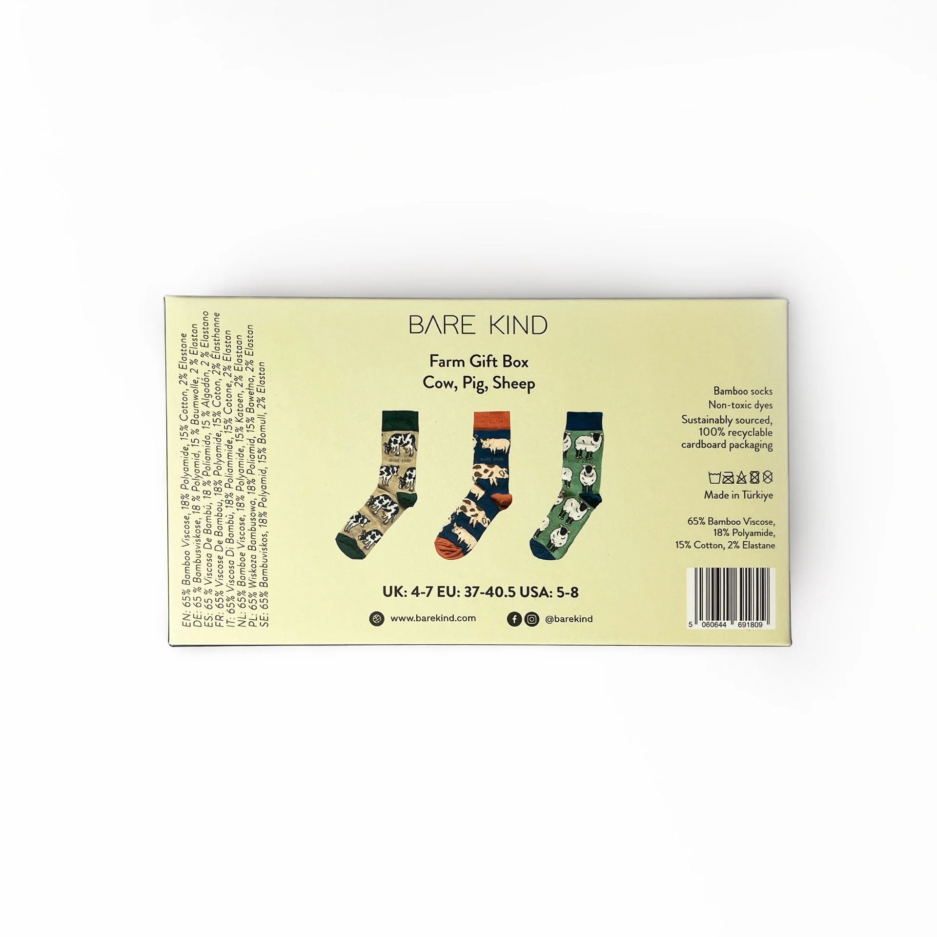 Farm Animals Bamboo Socks Gift Box of 3 - Image 3