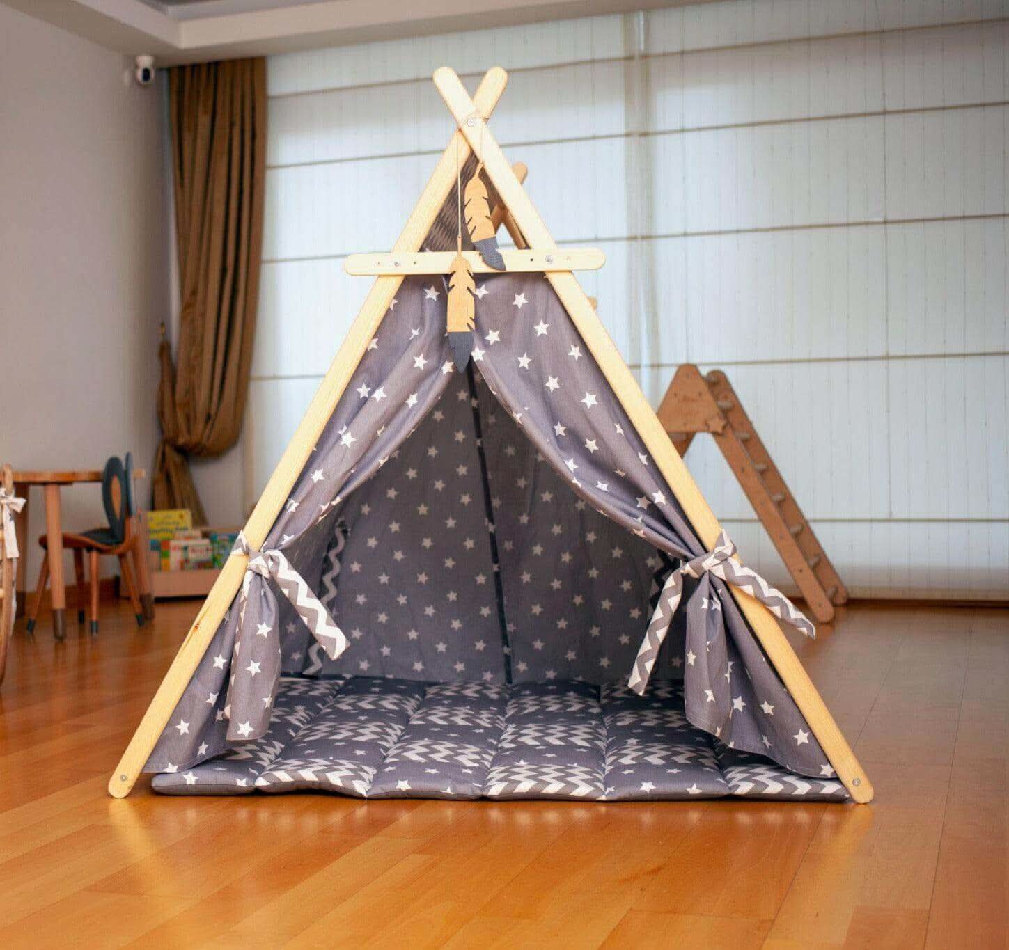 Gray Stars Play Tent and Mat Set - Image 4