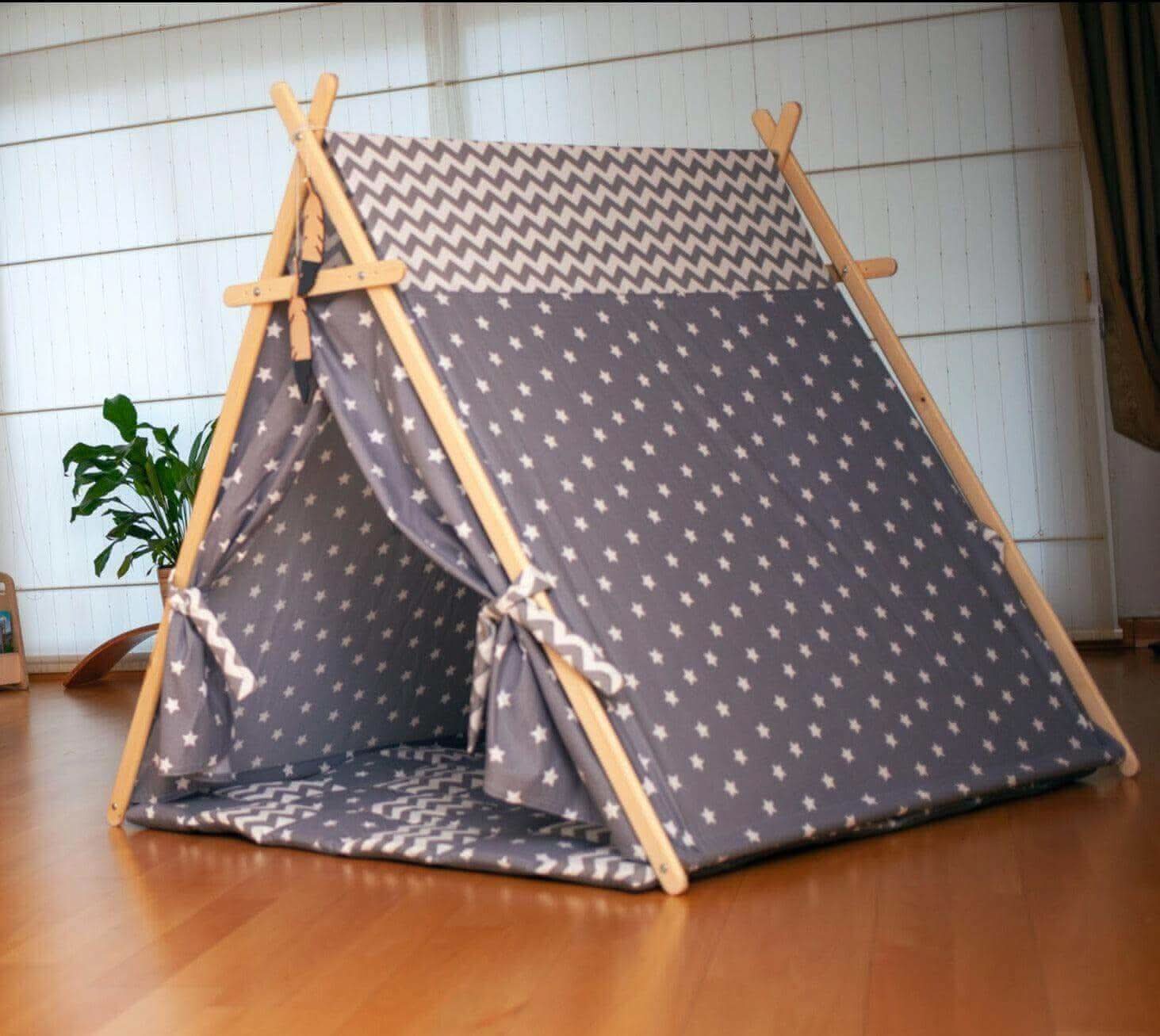 Gray Stars Play Tent and Mat Set - Image 5