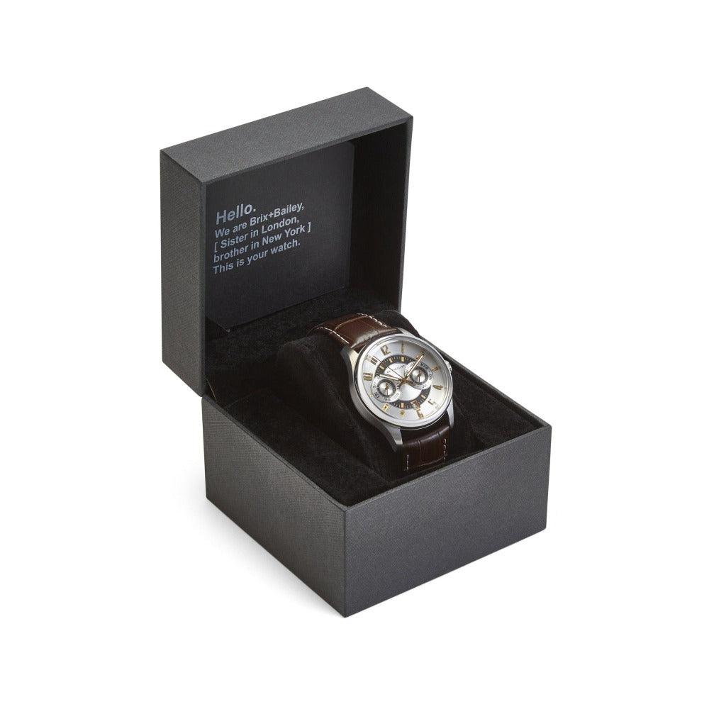 Chronograph Automatic Watch Form 6 in Brushed Gold and Silver - Image 7