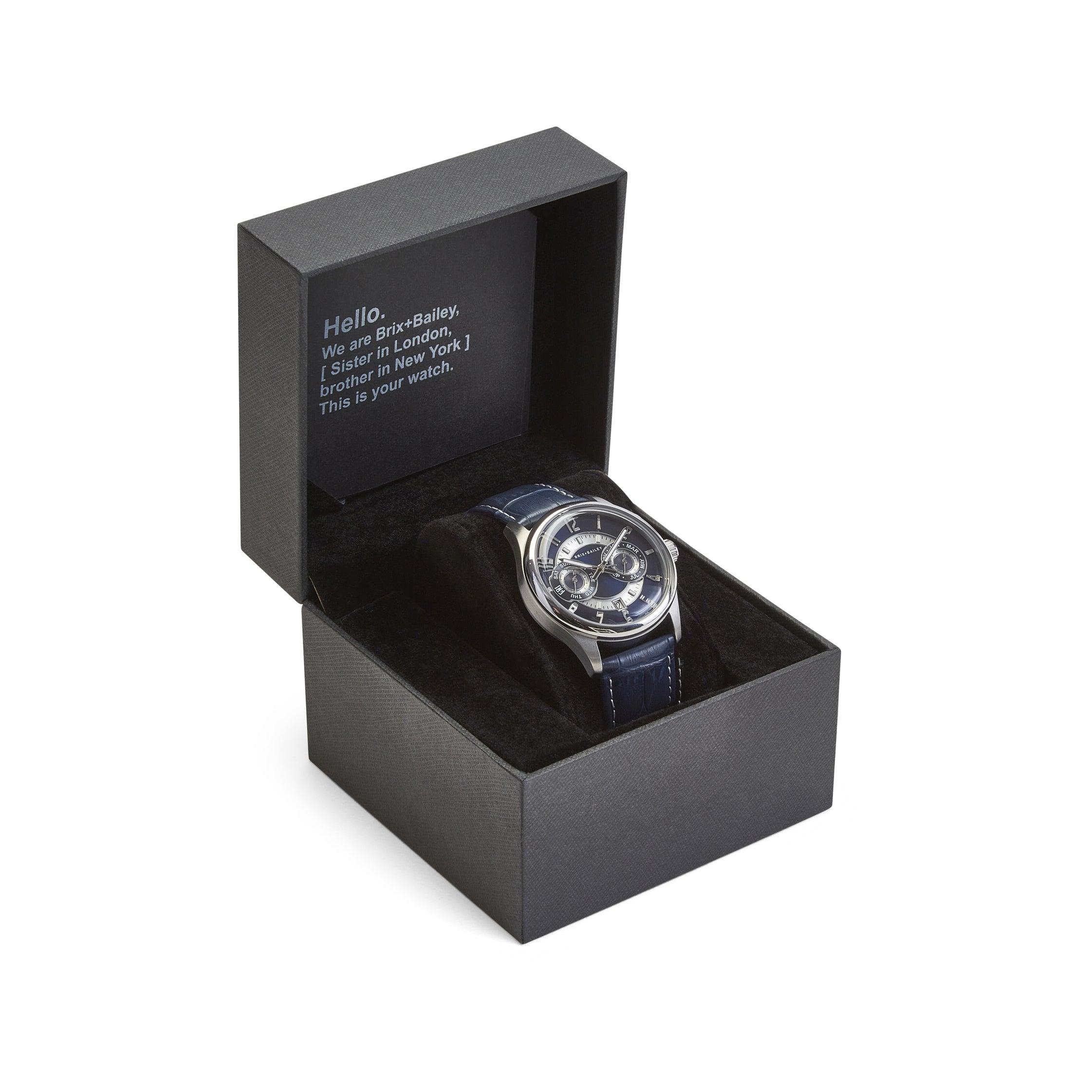 Automatic Chronograph Watch Form 3 in Navy and Silver Steel - Image 7