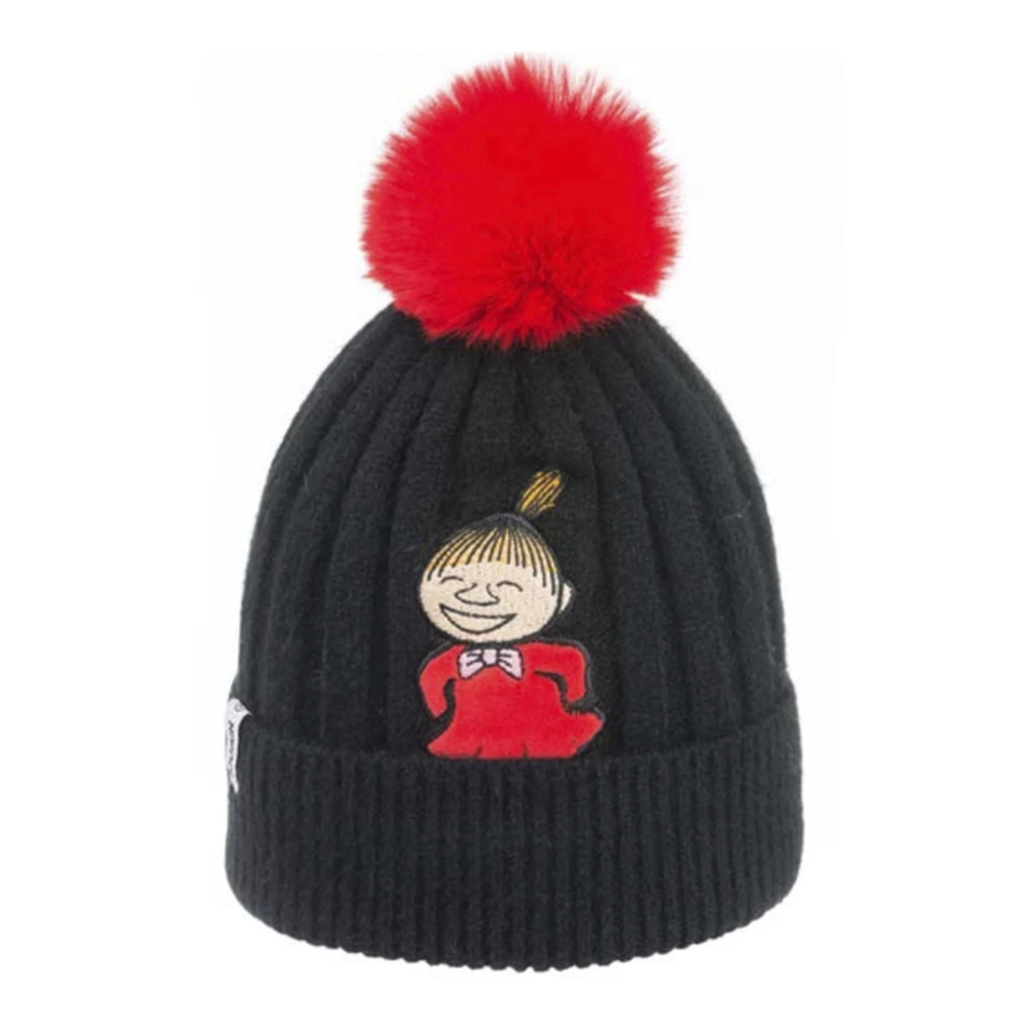 Little My Winter Beanie for Kids in Black and Red - Image 3
