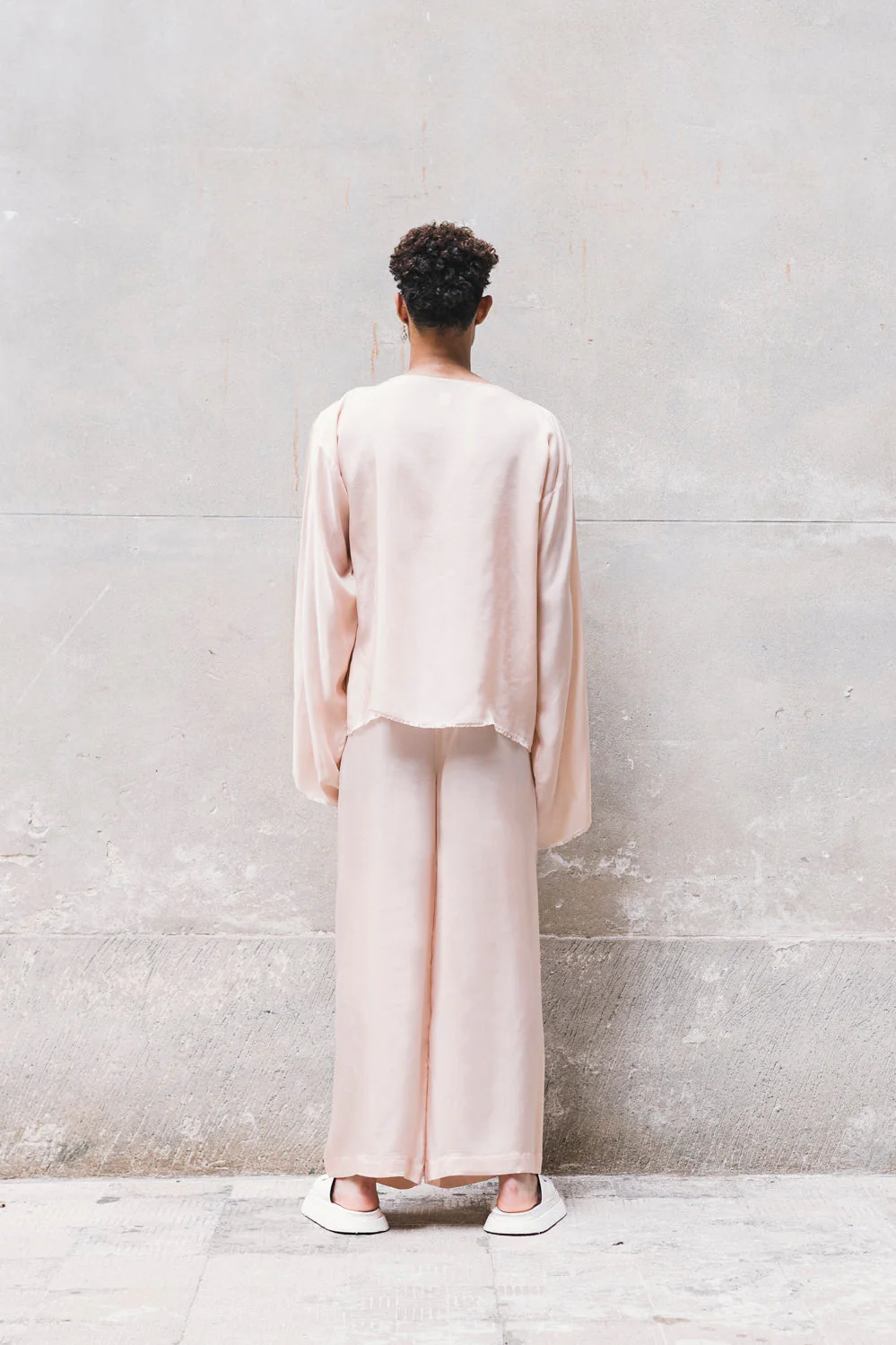 Long Wide Summer Pants in Cyclamen and Powder Pink - Image 5