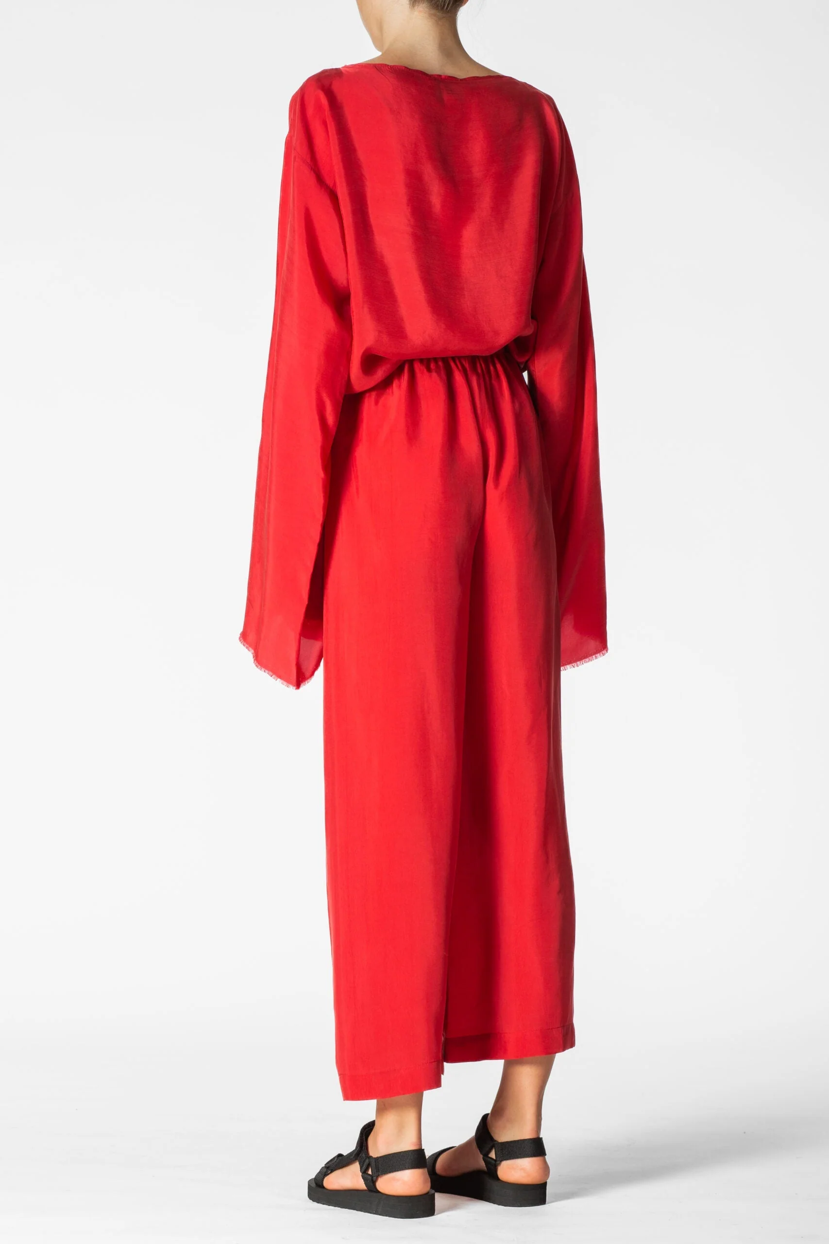 Long Wide Summer Pants in Cyclamen and Powder Pink - Image 6