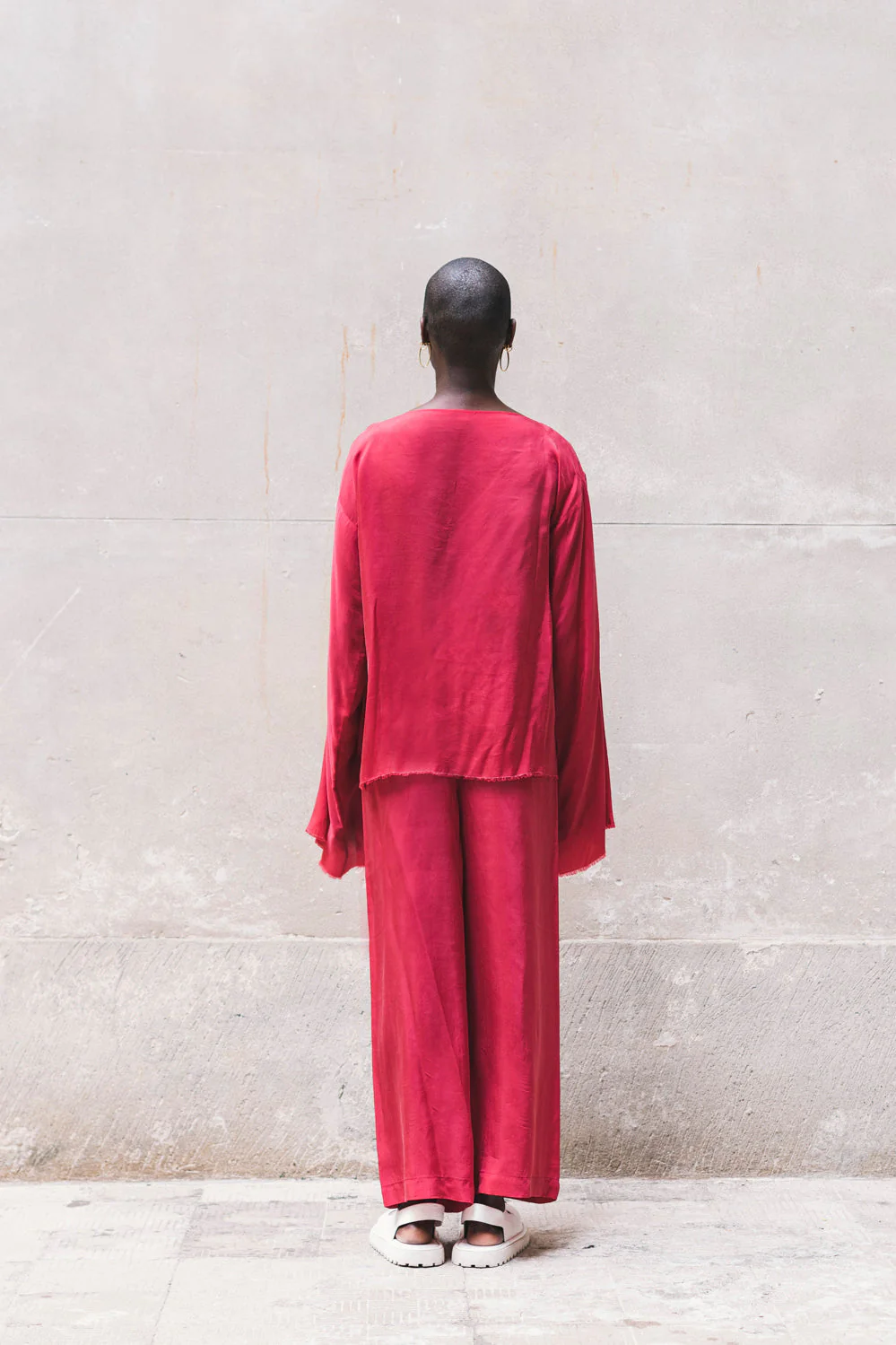 Long Wide Summer Pants in Cyclamen and Powder Pink - Image 7