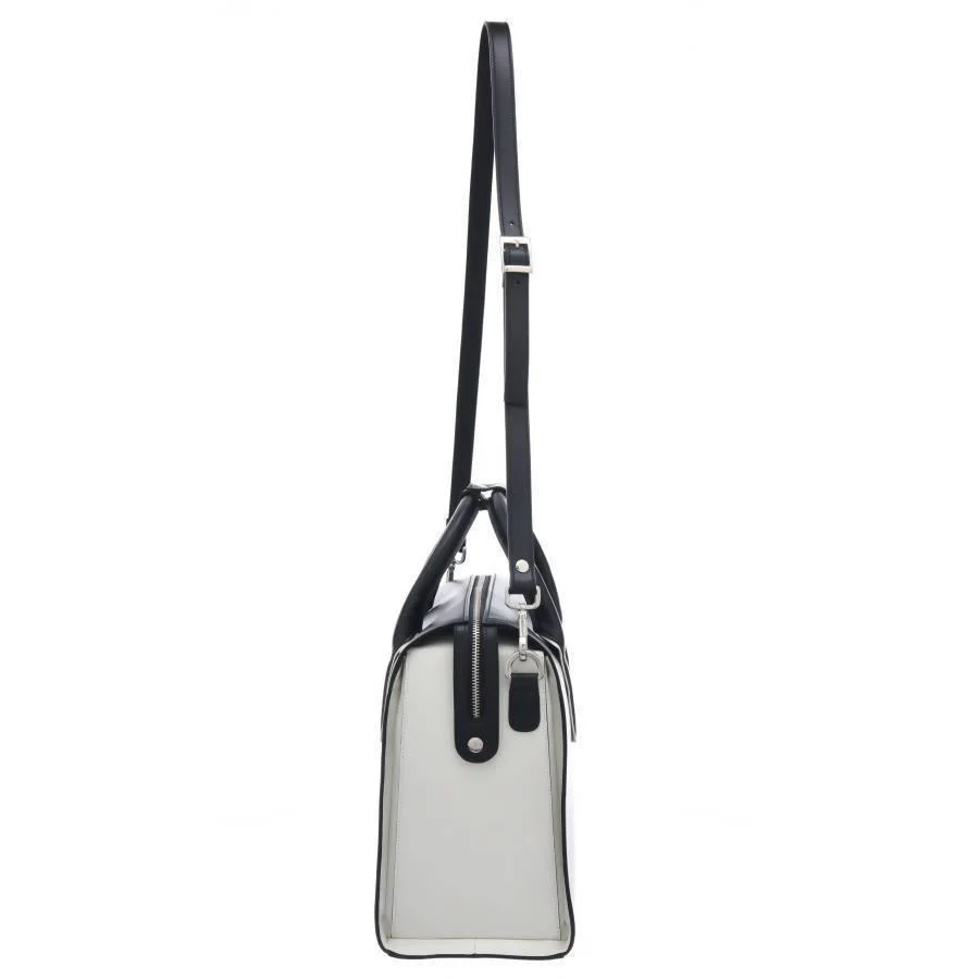 NEW Vegan Black Leather Structured Top Handle Bag - Image 8