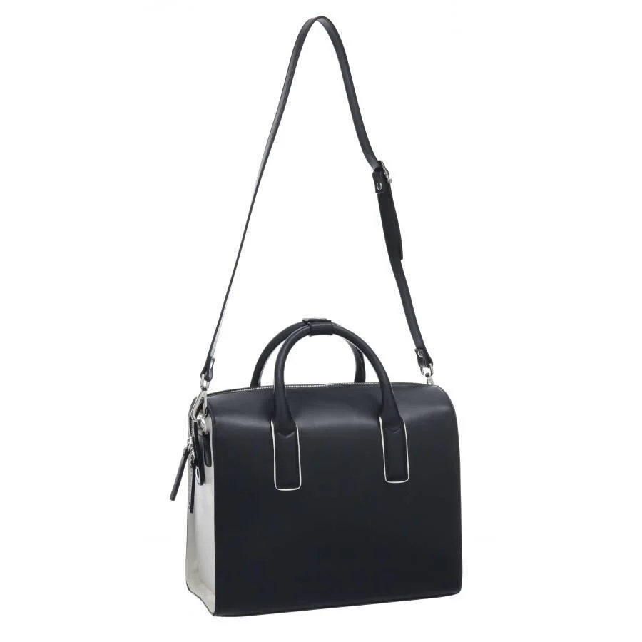 Black Vegan Leather Top Handle Bag - Image 5
