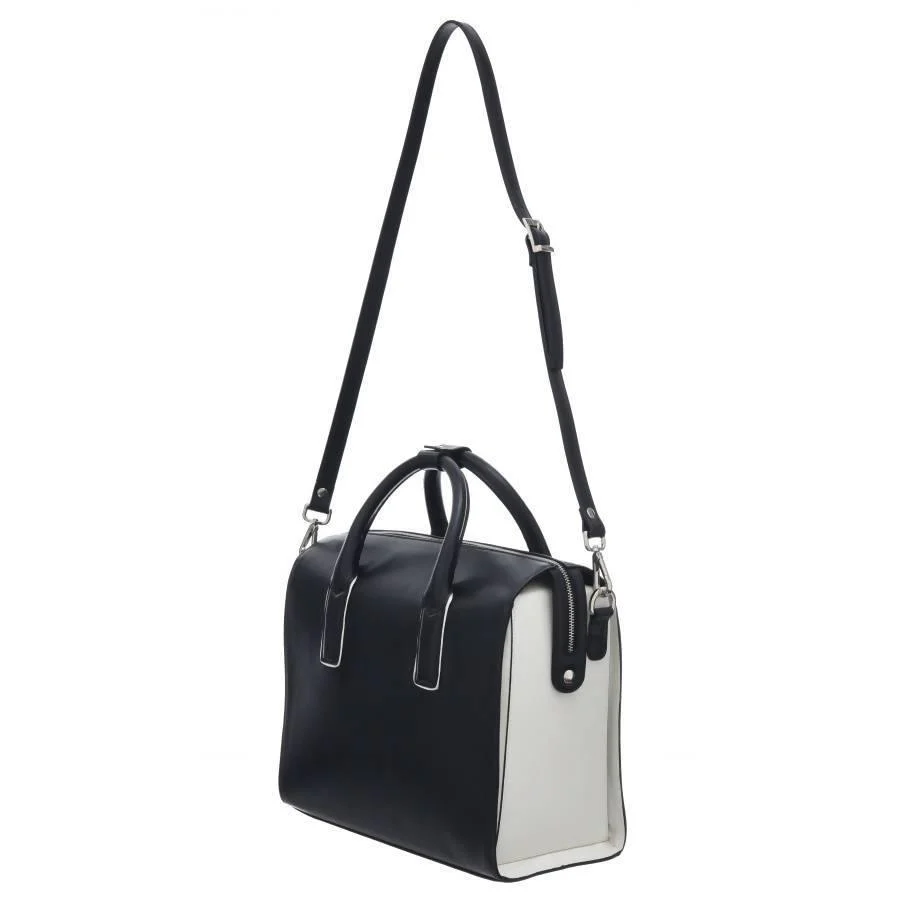 Black Vegan Leather Top Handle Bag - Image 7