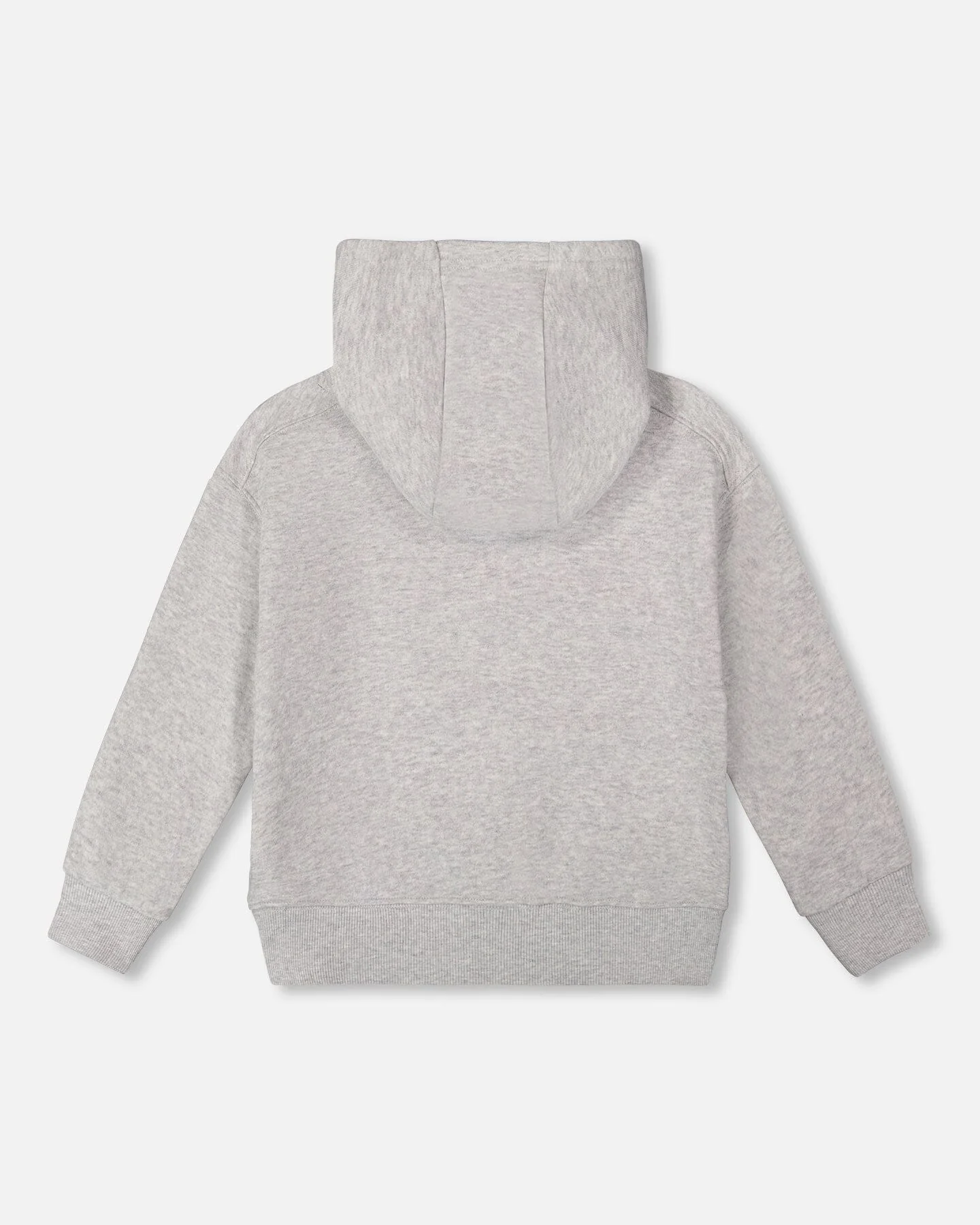 Light Heather Gray Pullover Fleece Hoodie - Image 4