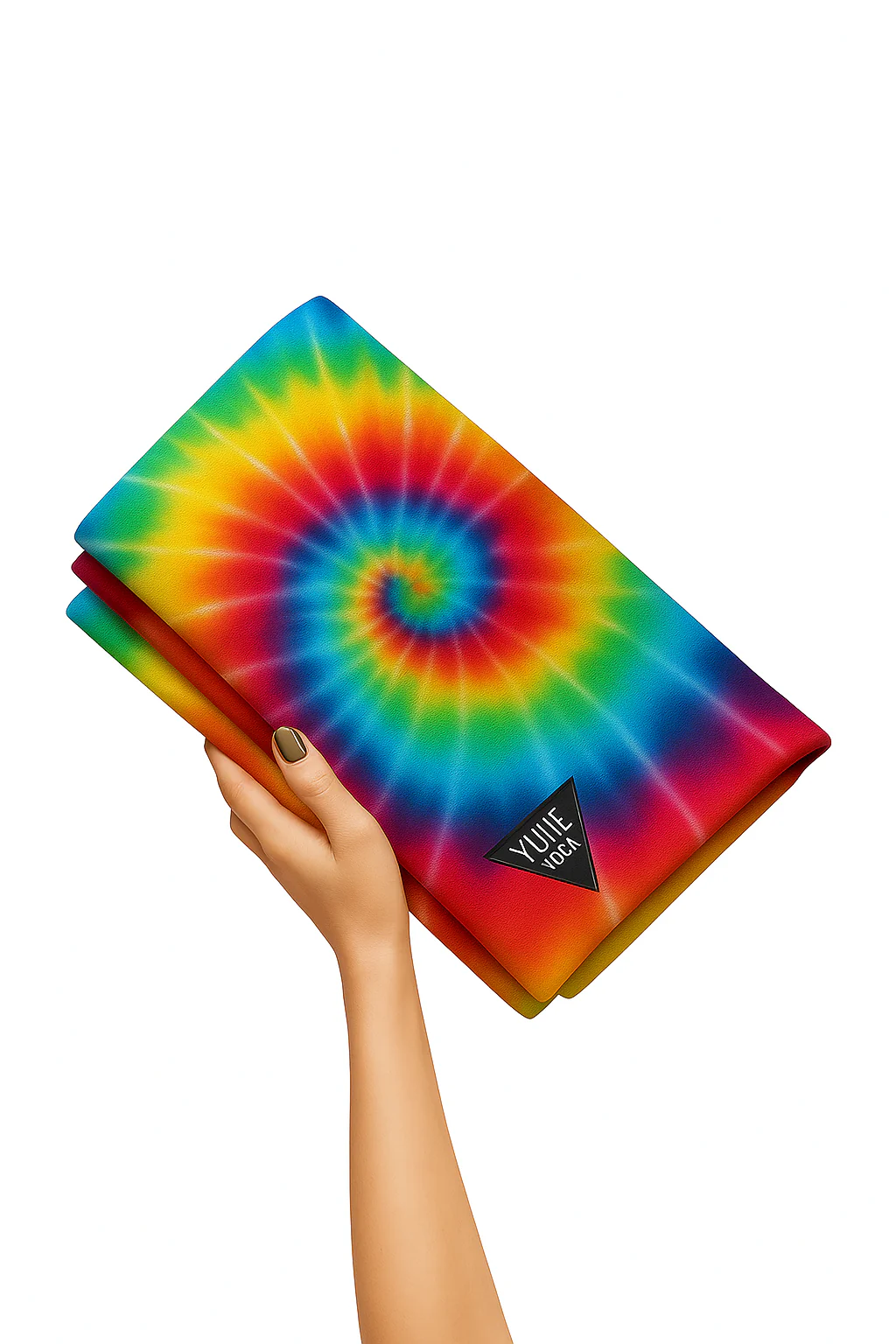 Rainbow Tie Dye Foldable Travel Yoga Mat 2mm Natural Rubber Non-Slip Eco-Friendly - Image 4