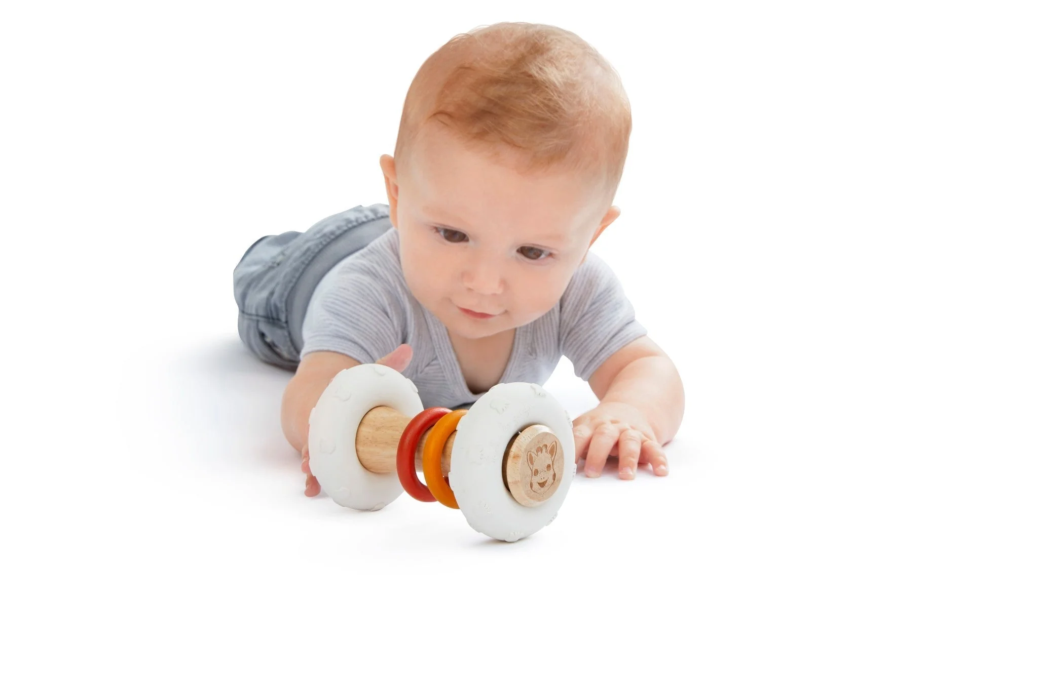 Natural Rubber and Wood Rattle Totem Sensory Toy - Image 3