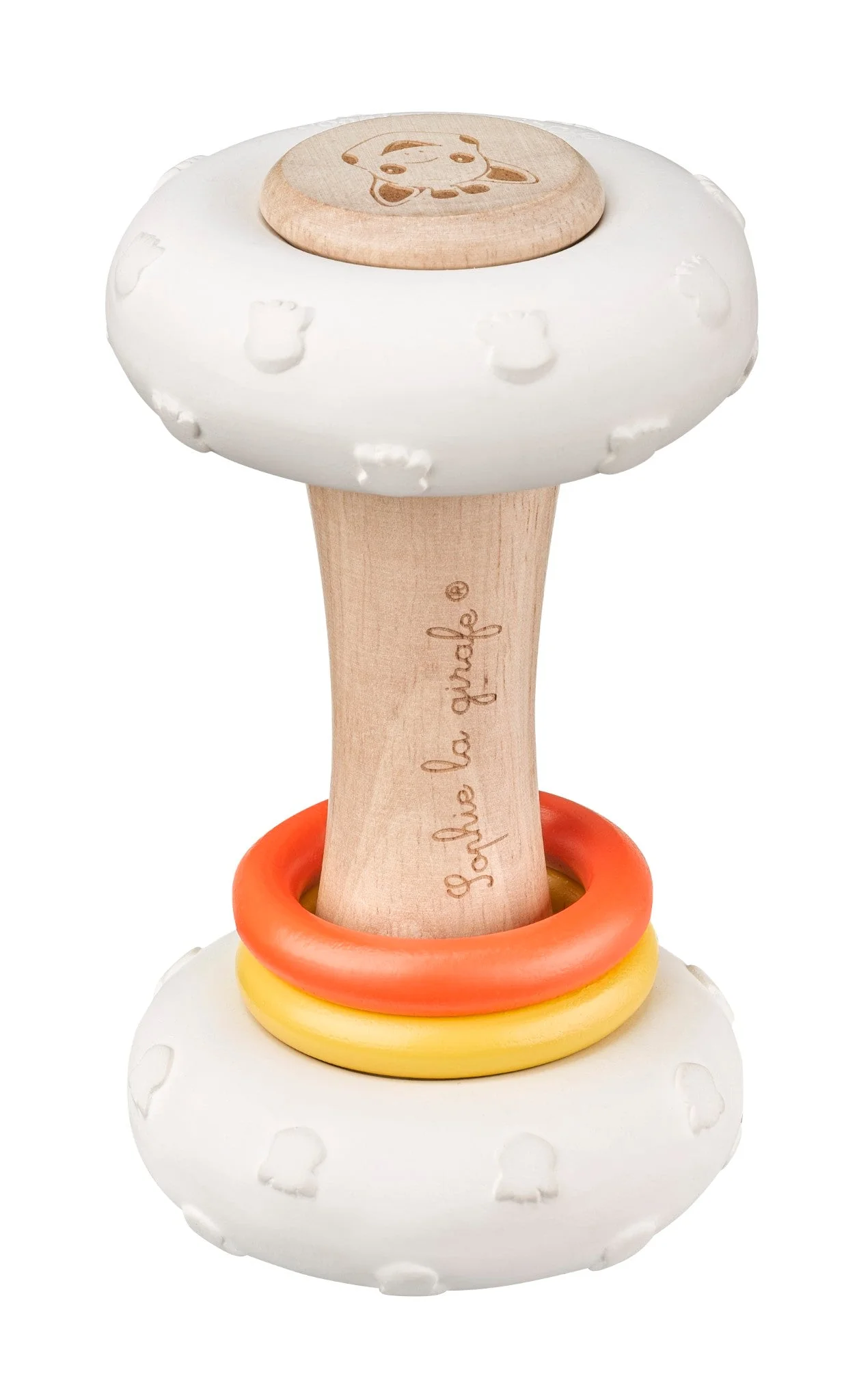 Natural Rubber and Wood Rattle Totem Sensory Toy - Image 4