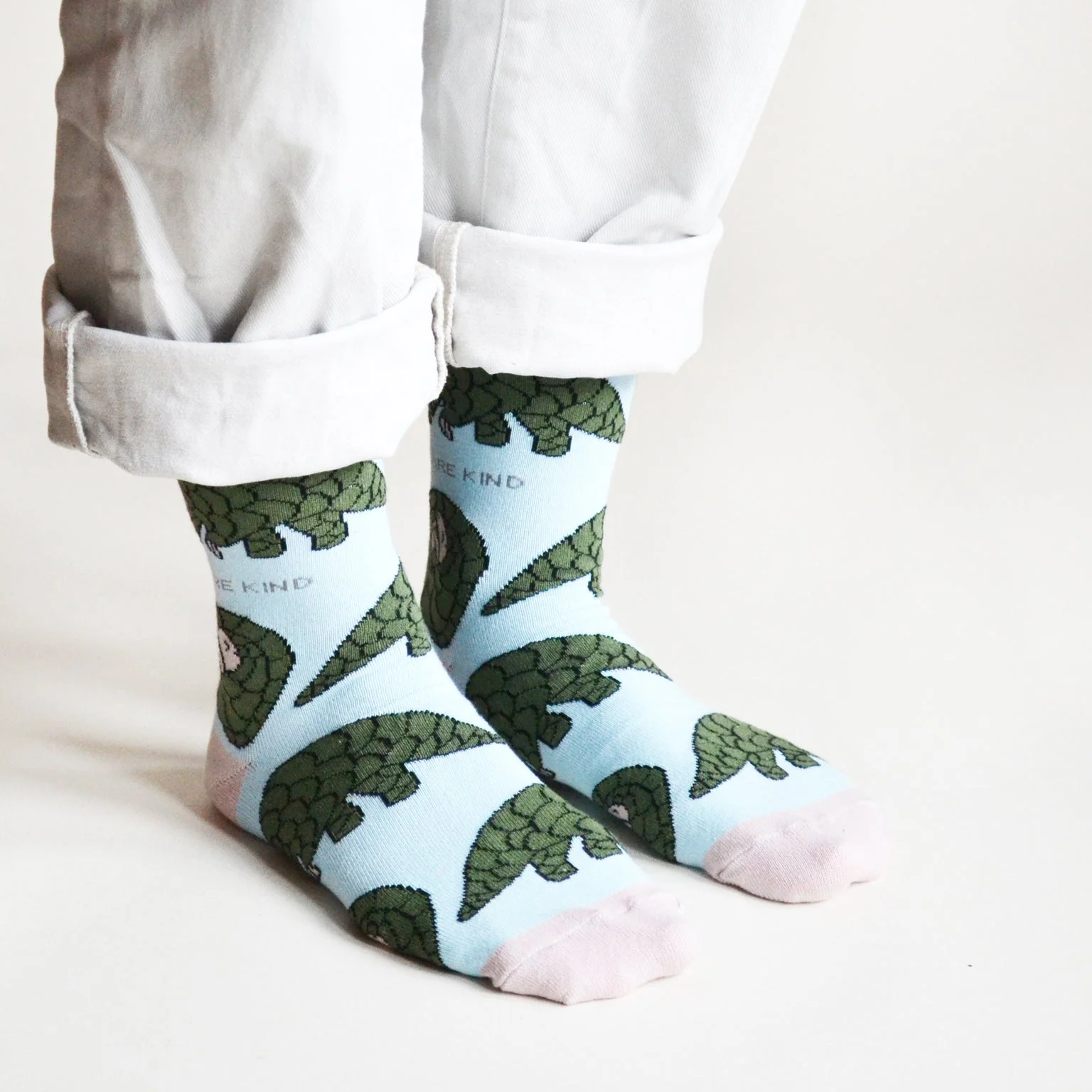 Save the Pangolins Bamboo Socks in Blue - Image 11