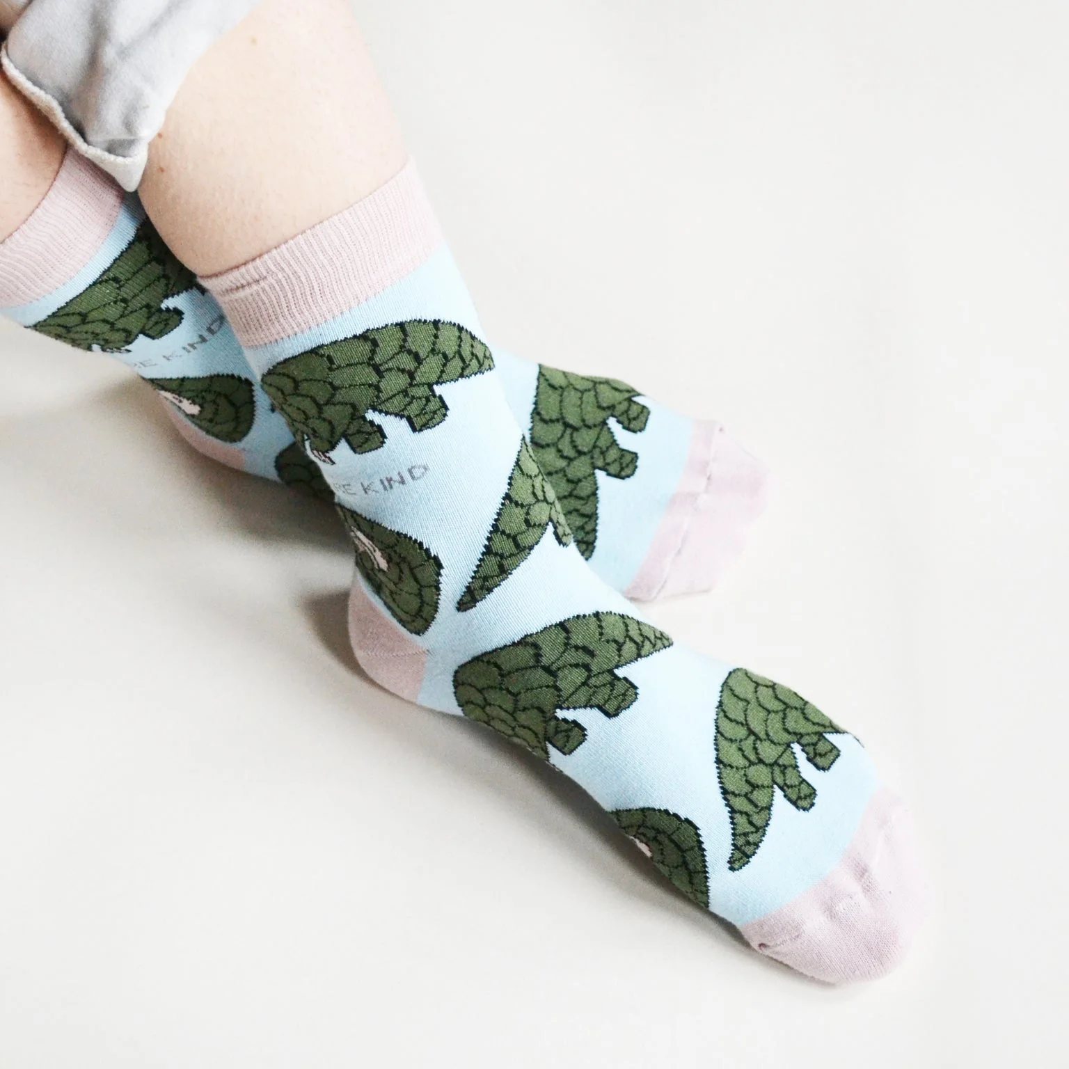 Save the Pangolins Bamboo Socks in Blue - Image 14