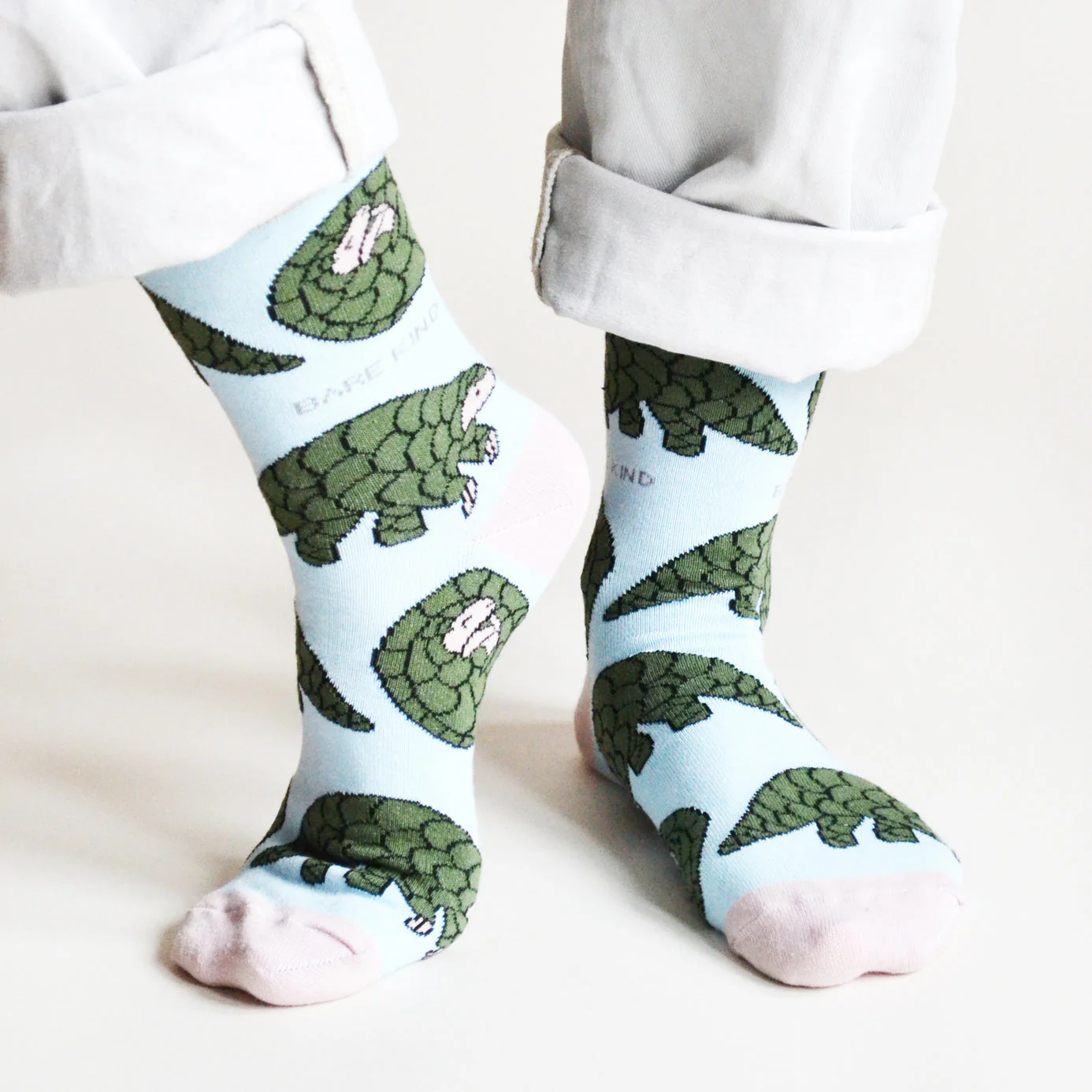 Save the Pangolins Bamboo Socks in Blue - Image 5
