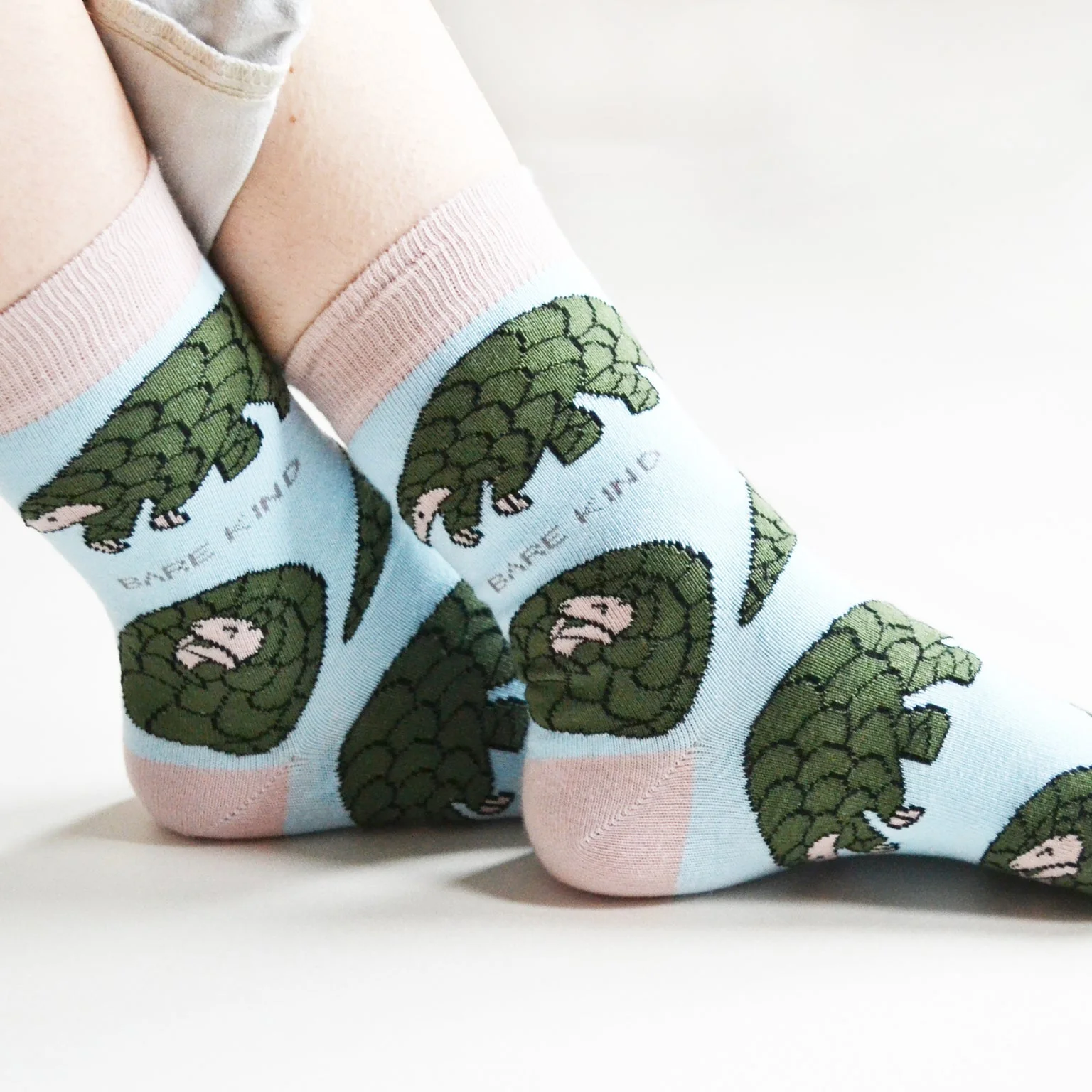 Save the Pangolins Bamboo Socks in Blue - Image 6