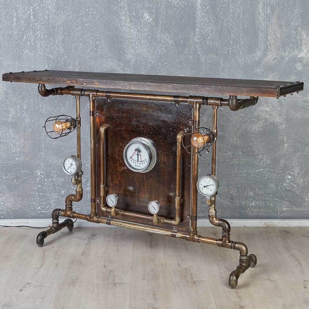 Steampunk Table Lamp Industrial Vintage - Image 3