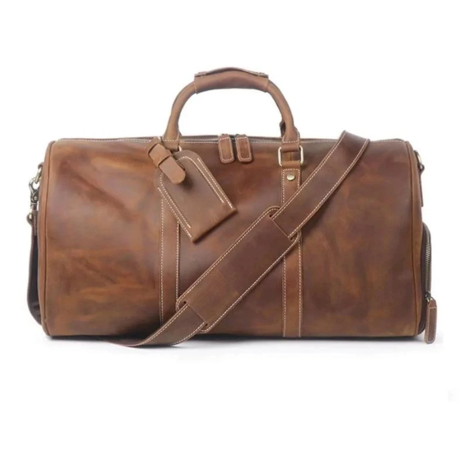 The Dagny Large Leather Weekender Bag - Image 9