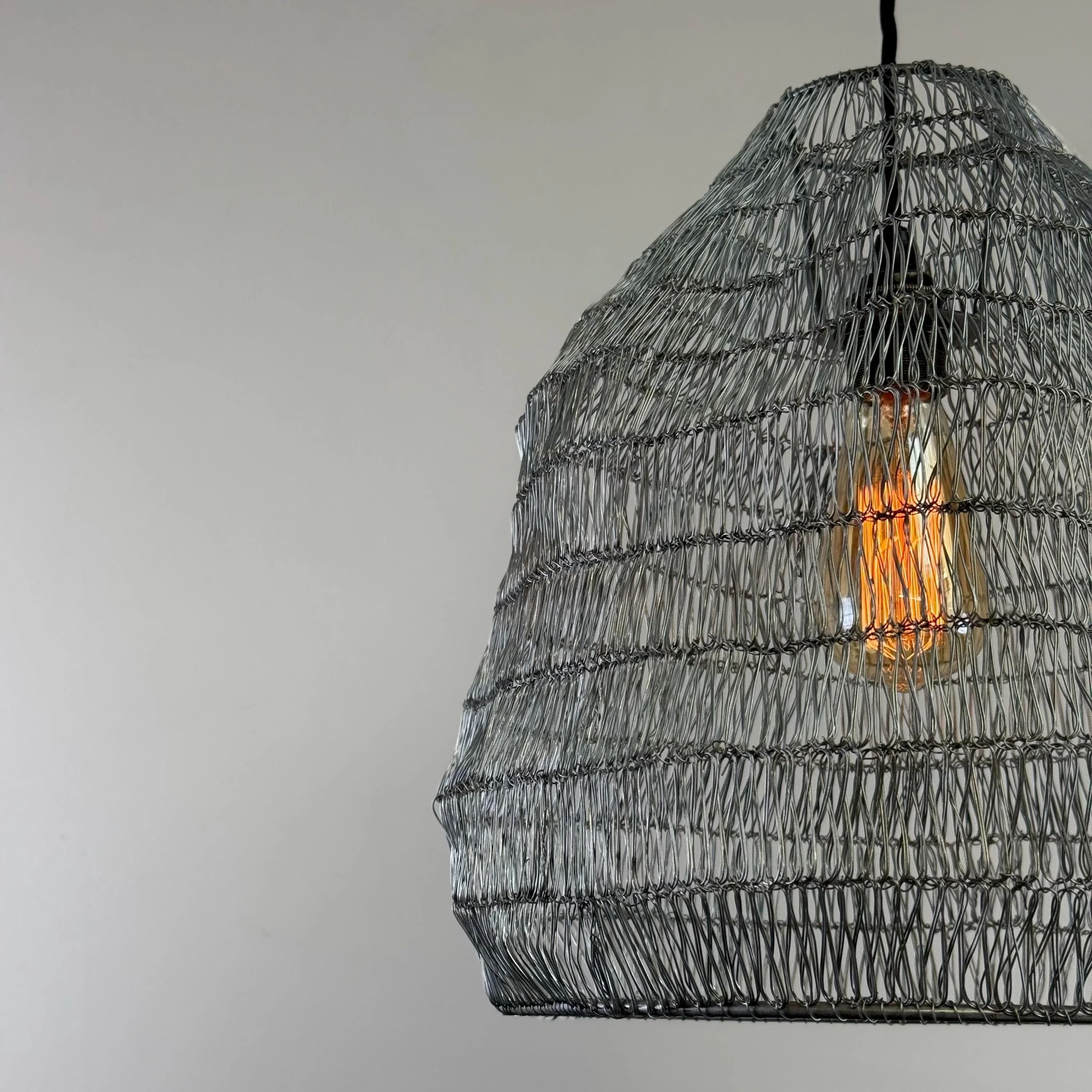 Walton ~ Beehive Large Silver Wire Mesh Lampshade Pendant Ceiling Light - Image 4