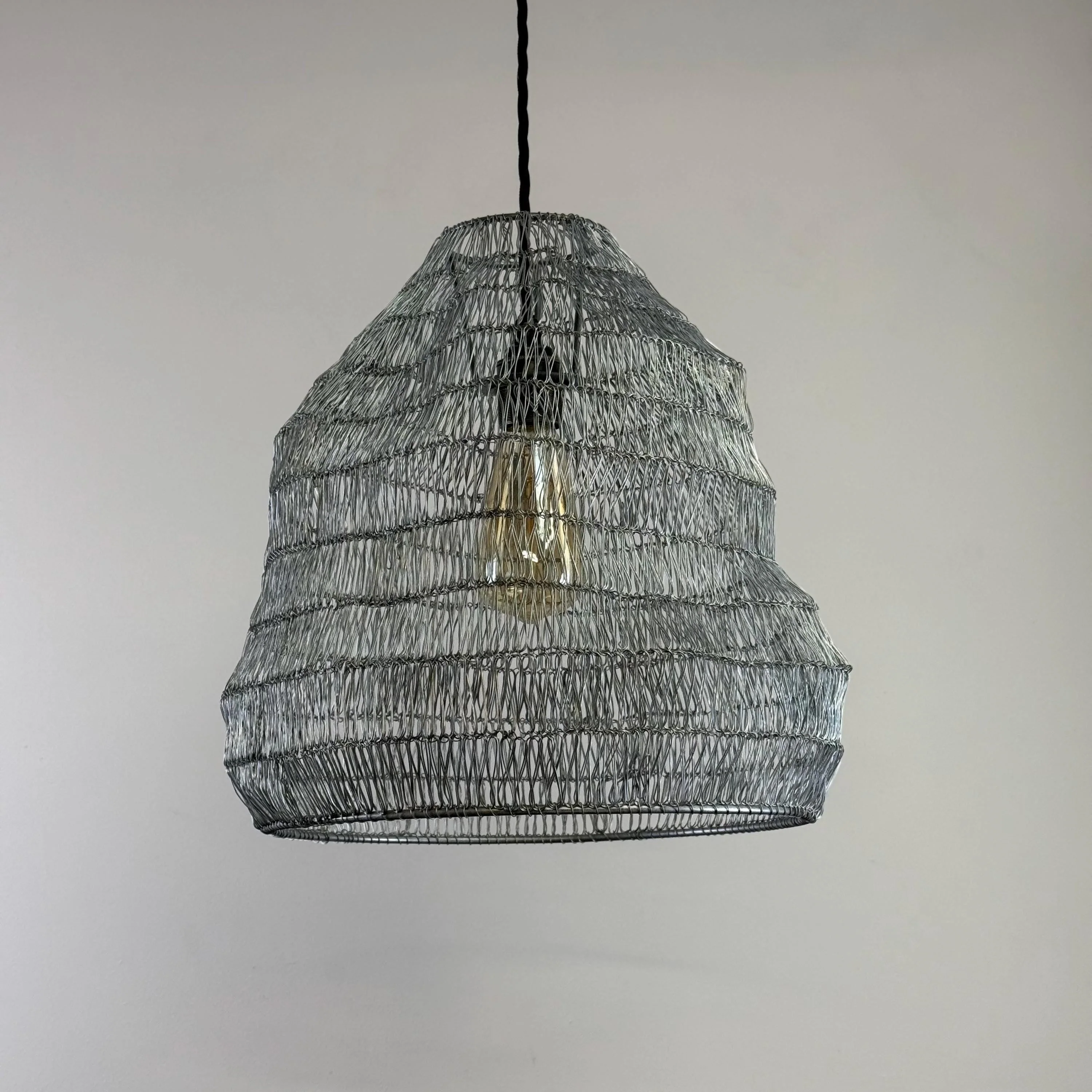 Walton ~ Beehive Large Silver Wire Mesh Lampshade Pendant Ceiling Light - Image 6