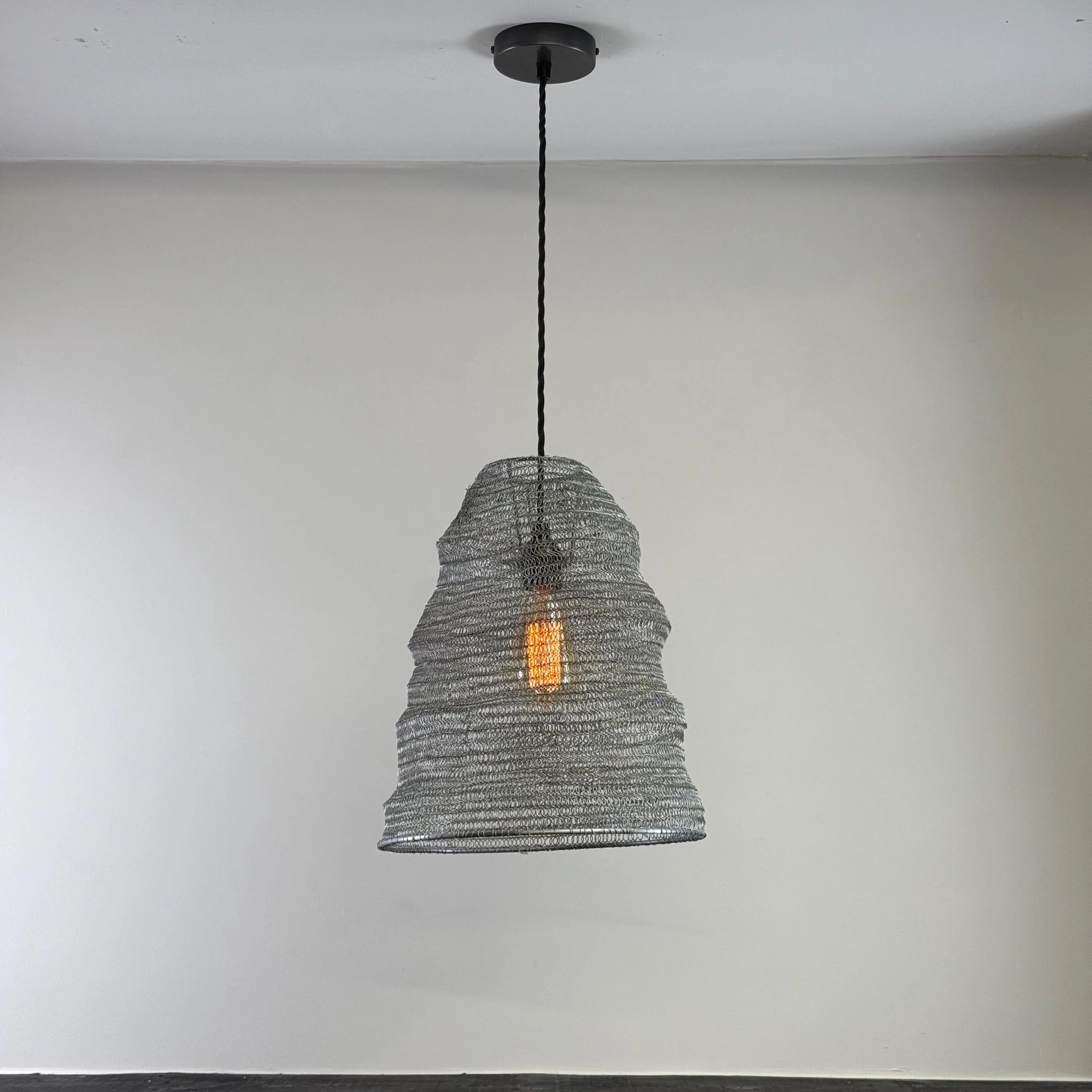 Walton ~ Beehive Large Silver Wire Mesh Lampshade Pendant Ceiling Light - Image 3