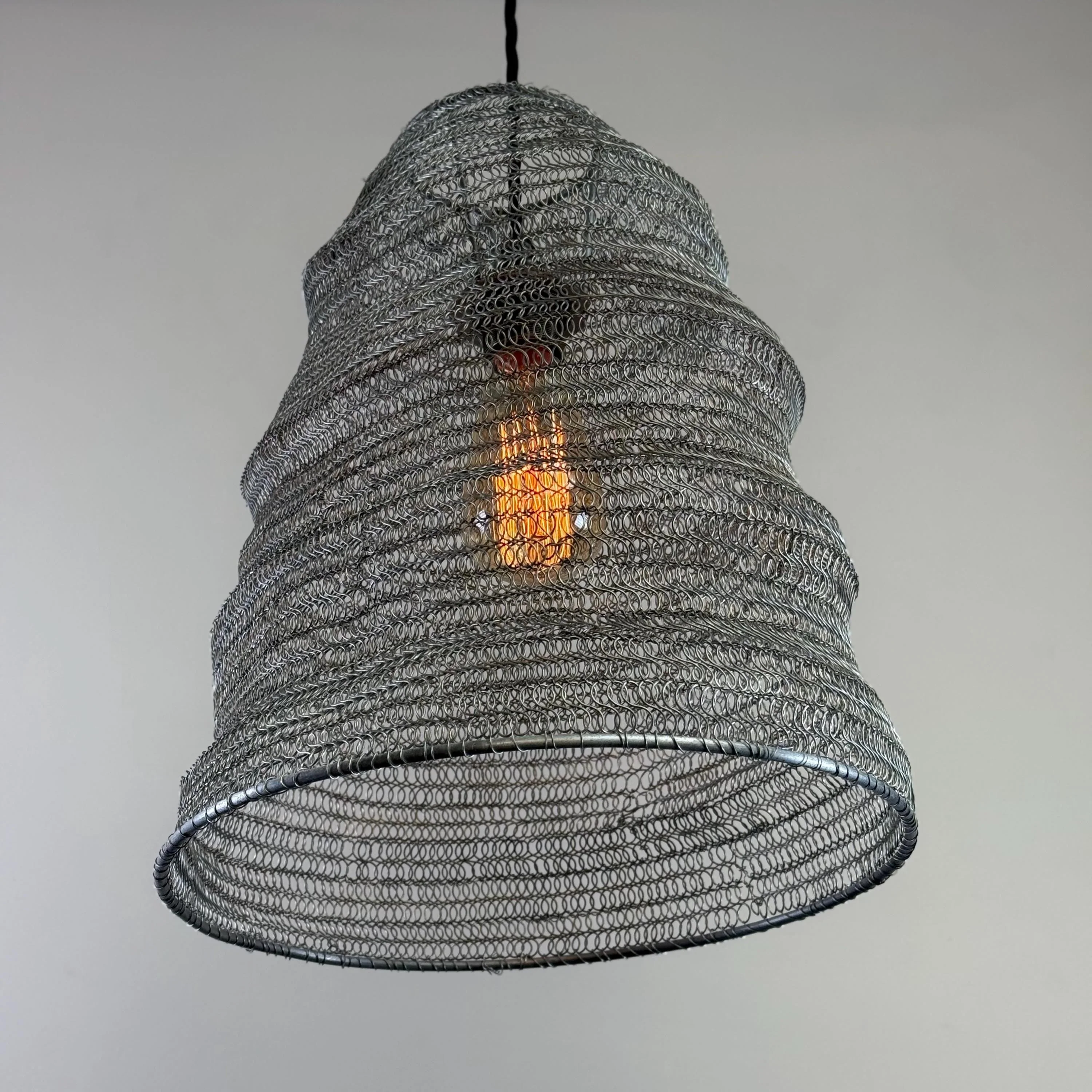 Walton ~ Beehive Large Silver Wire Mesh Lampshade Pendant Ceiling Light - Image 4