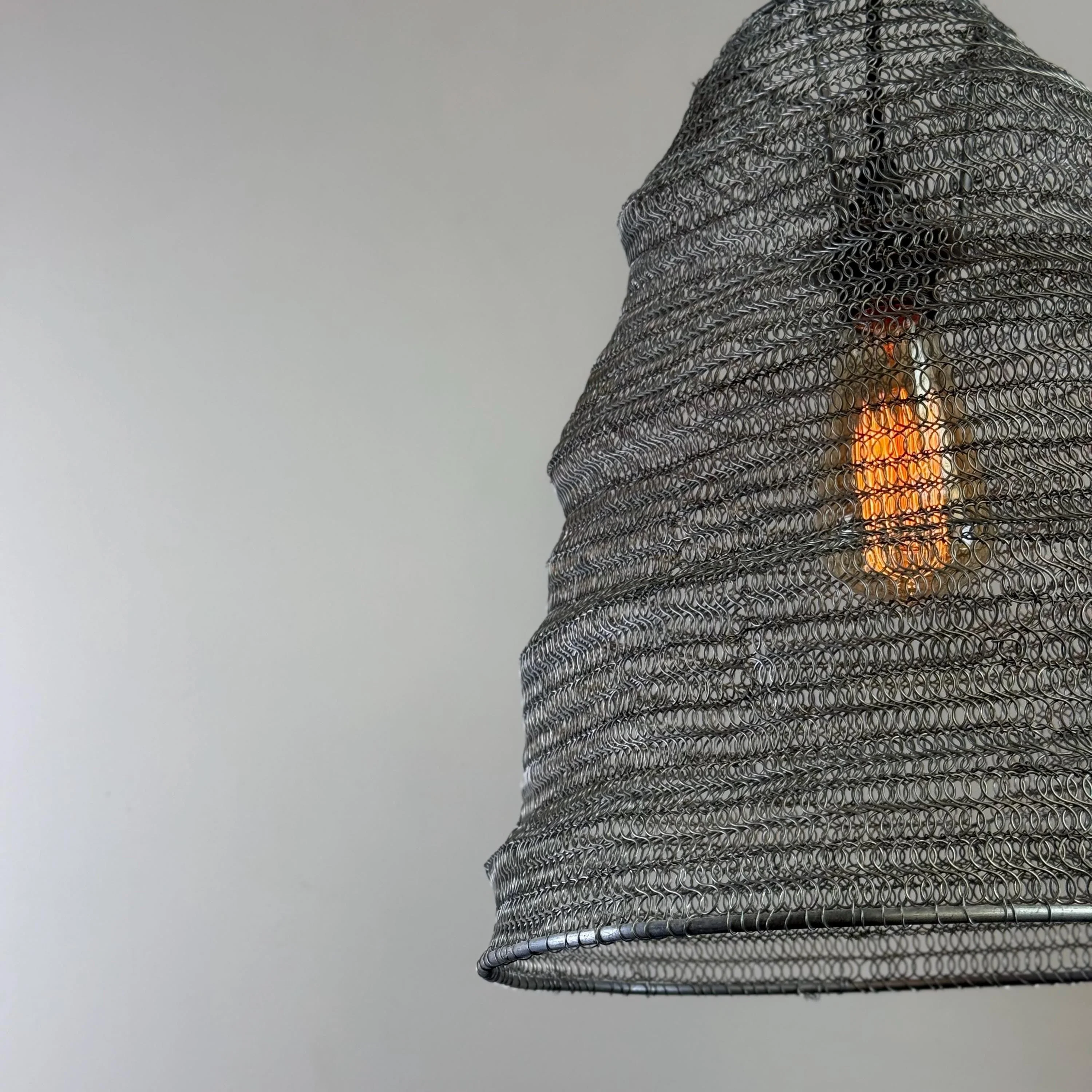 Walton ~ Beehive Large Silver Wire Mesh Lampshade Pendant Ceiling Light - Image 5