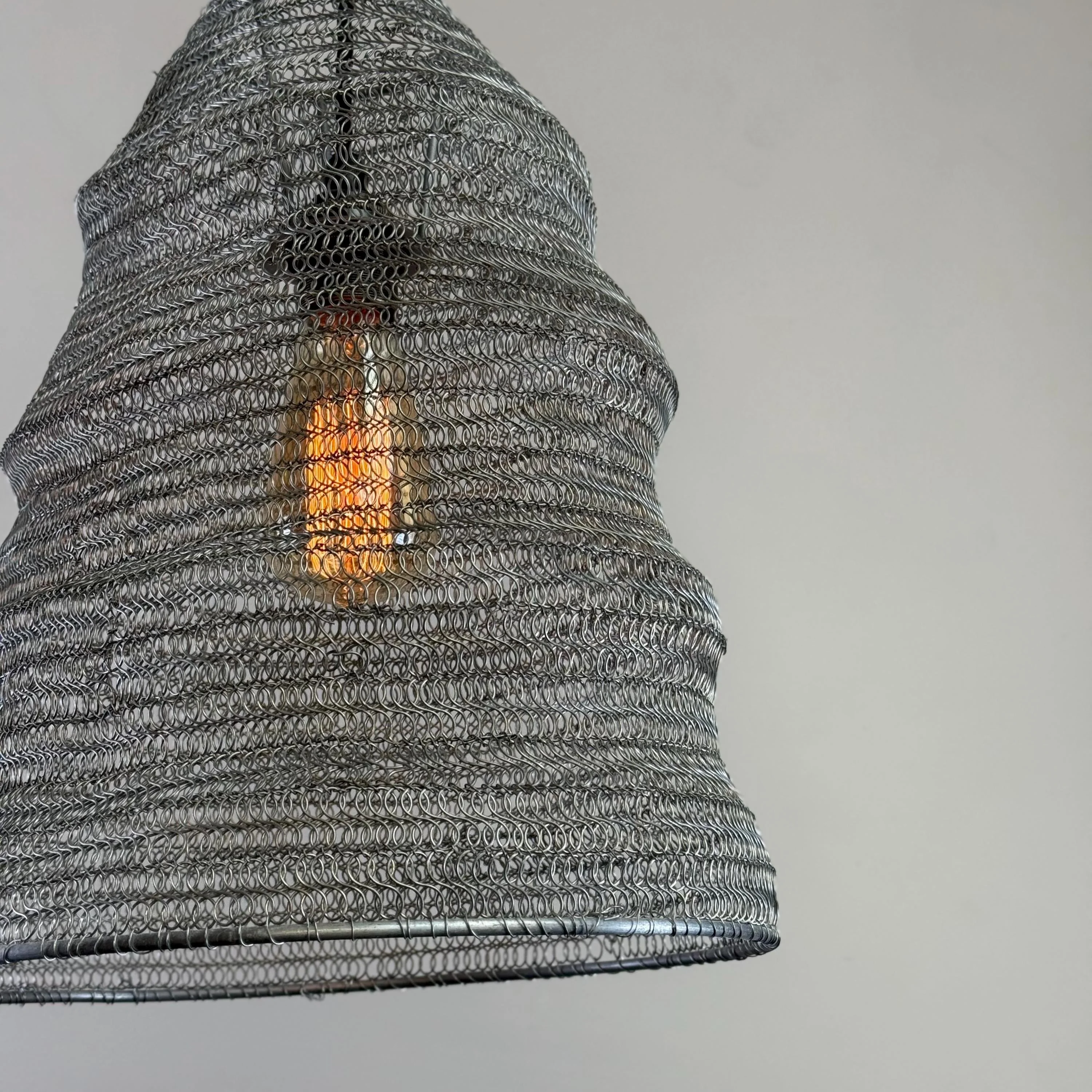 Walton ~ Beehive Large Silver Wire Mesh Lampshade Pendant Ceiling Light - Image 6