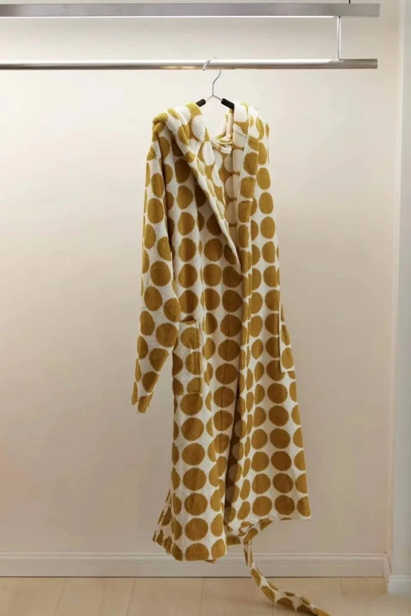 Whimsical Polka Dot Hooded Bath Robe in Organic Cotton - Image 7
