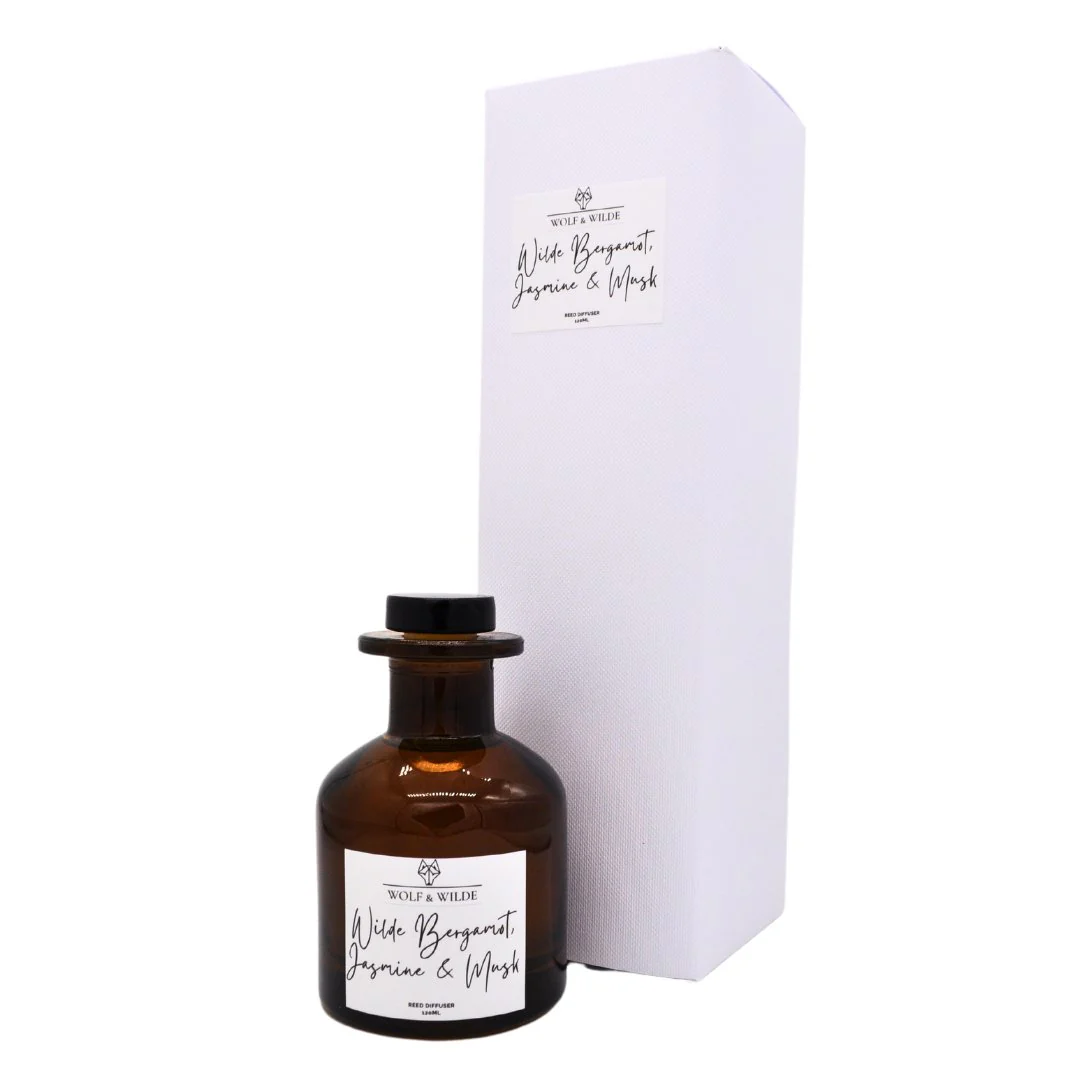 Bergamot Jasmine and Musk Reed Diffuser 120ml with 8 Reeds - Image 3