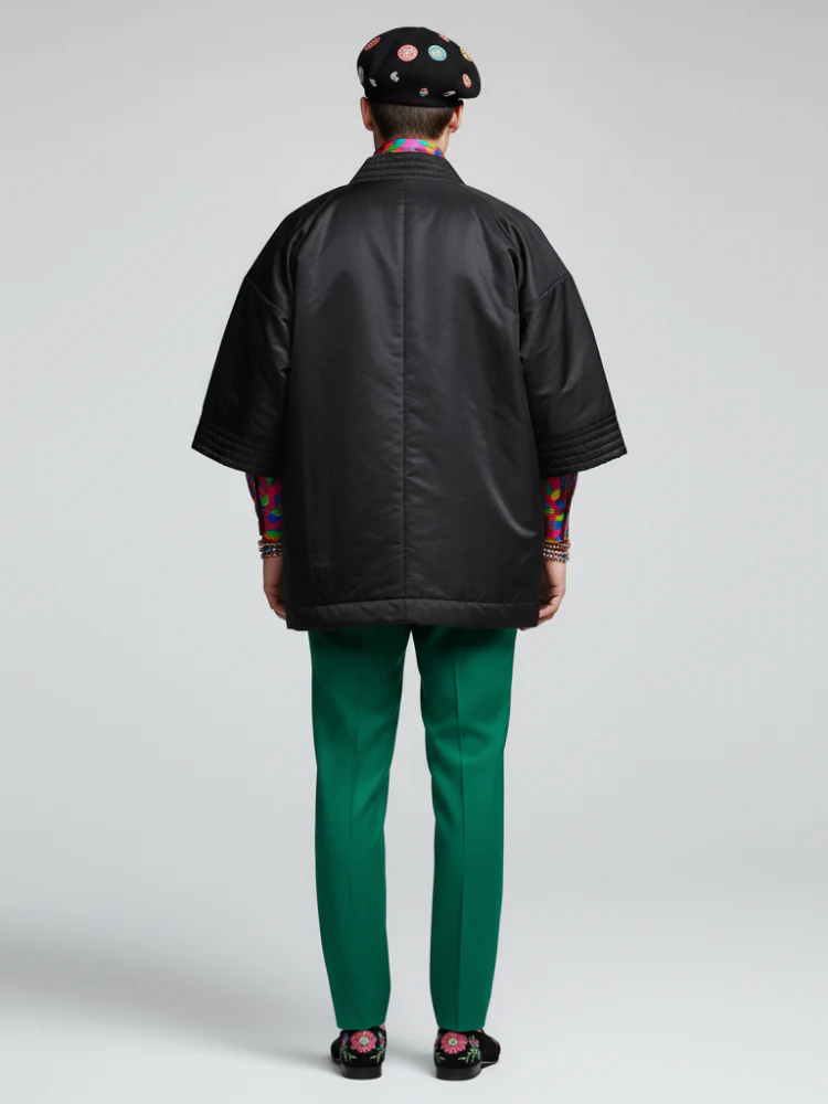 Men's Kimono Jacket in Black - Image 3