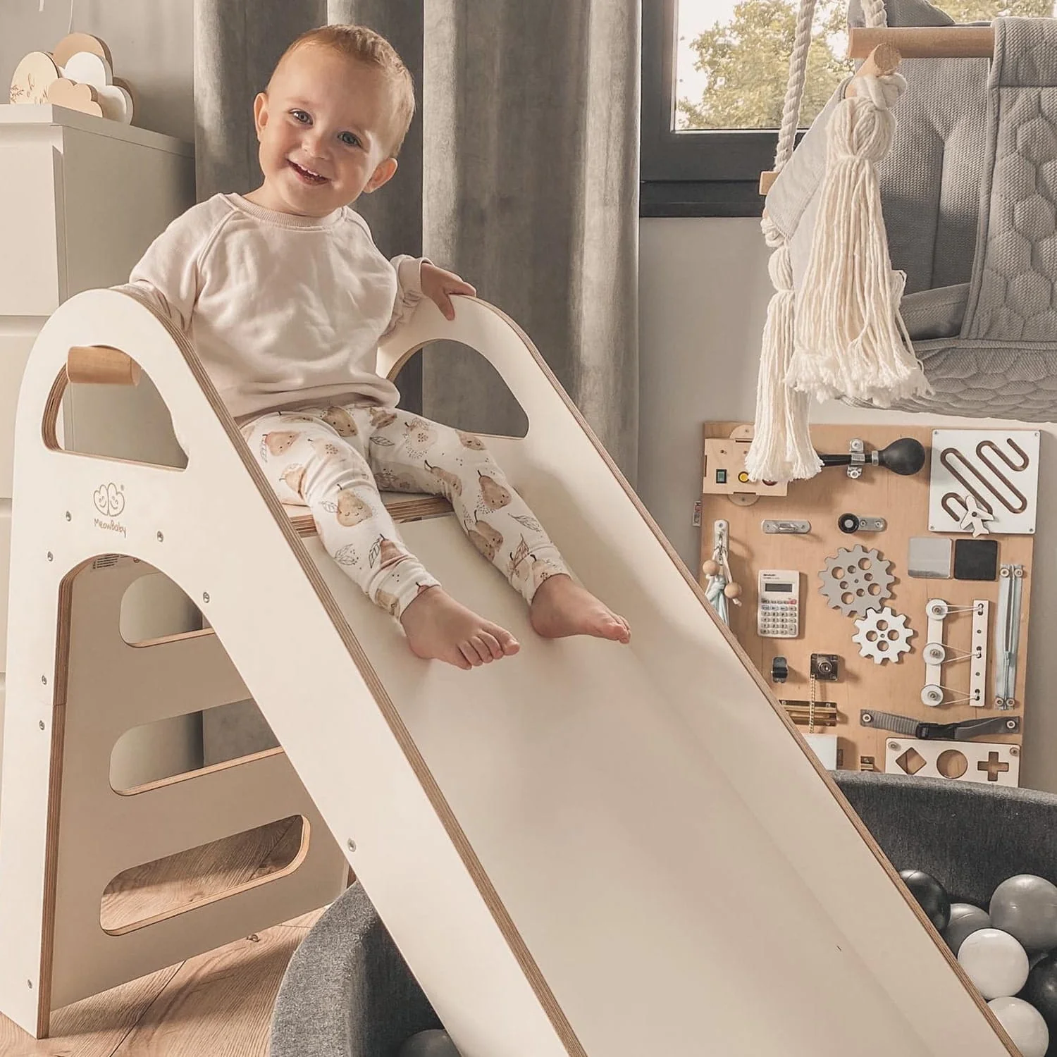 Wooden Indoor Scandi Slide for Children 87cm - Image 16